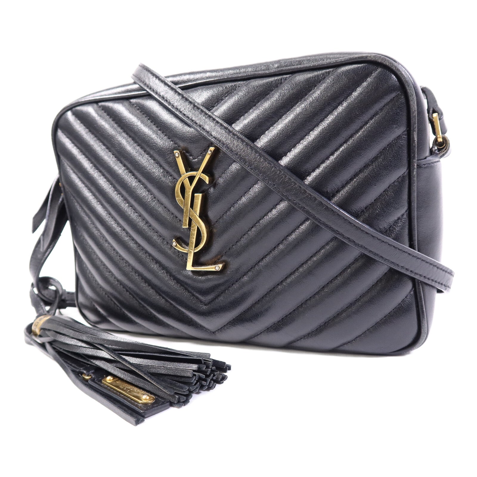 SAINT LAURENT 牛皮皮革Mini Lou金扣肩背袋