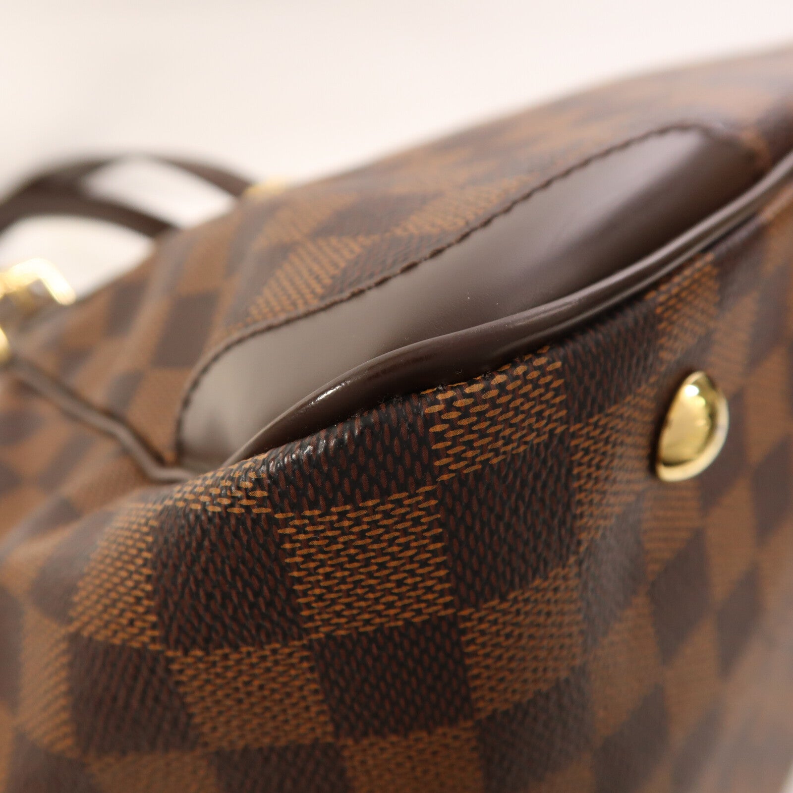 LOUIS VUITTON Damier Verona MM金扣肩背袋棕色