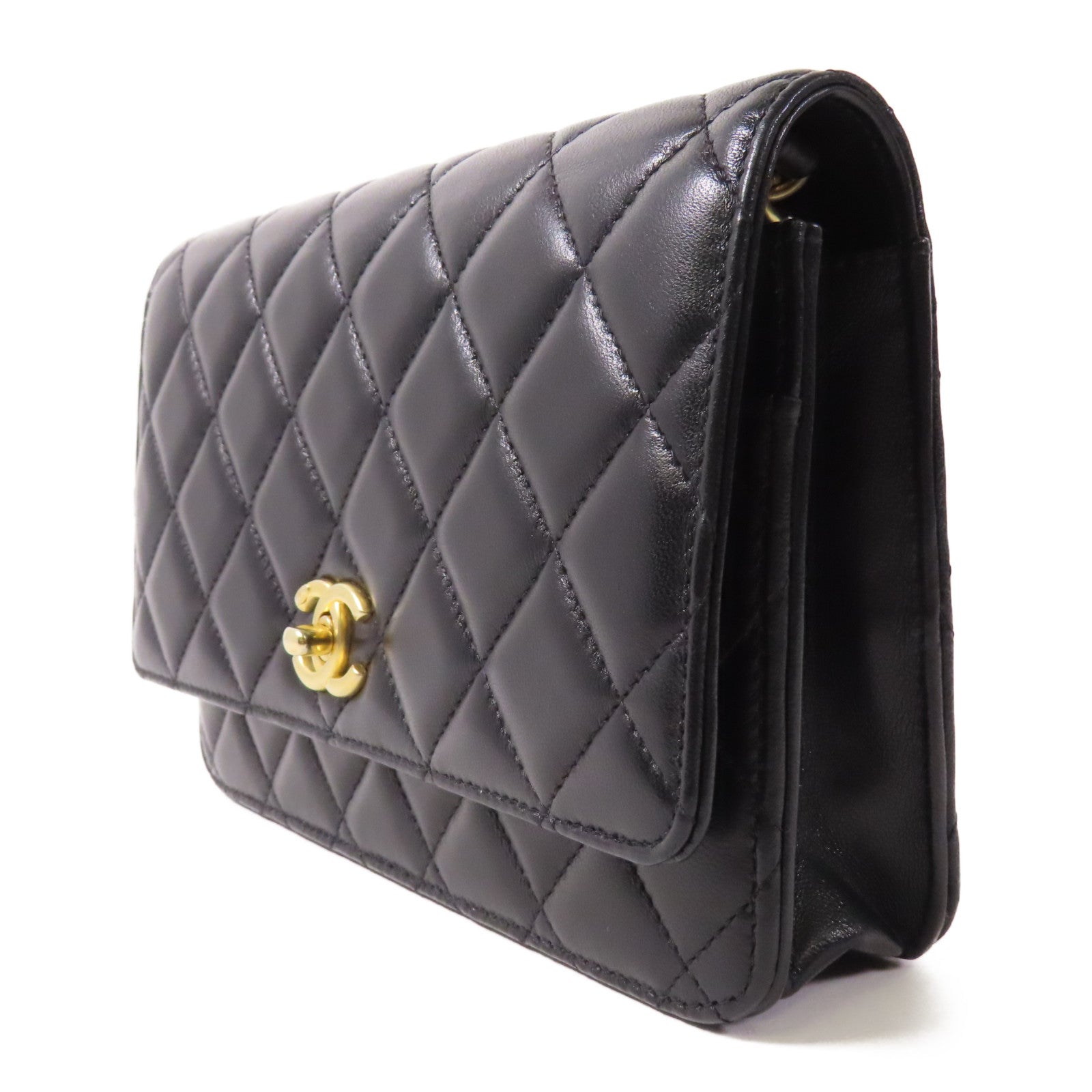 CHANEL 羊皮皮革Wallet On Chain金扣鏈帶肩背袋