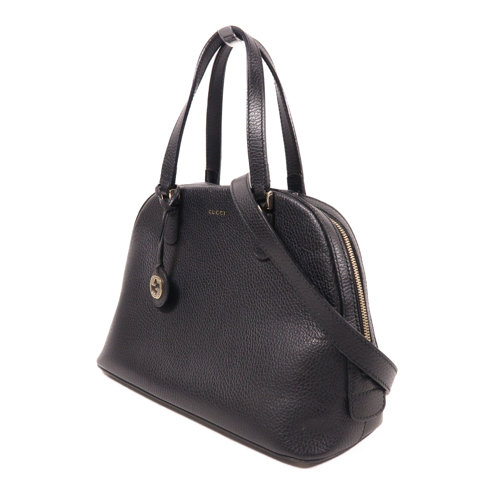 GUCCI 牛皮皮革Shoulder Bag銀扣手挽肩背兩用袋