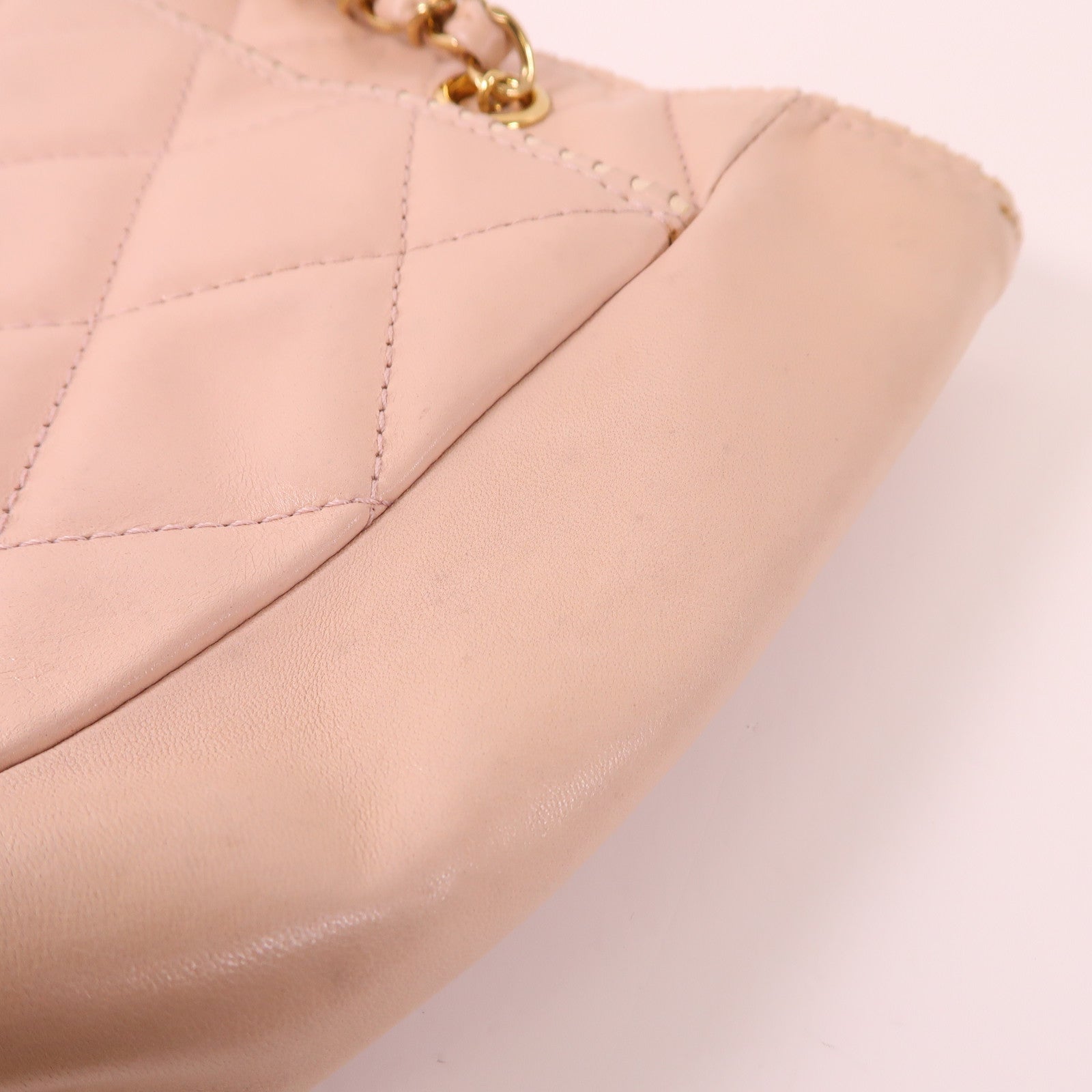CHANEL 羊皮皮革Shoulder Bag金扣鏈帶肩背袋