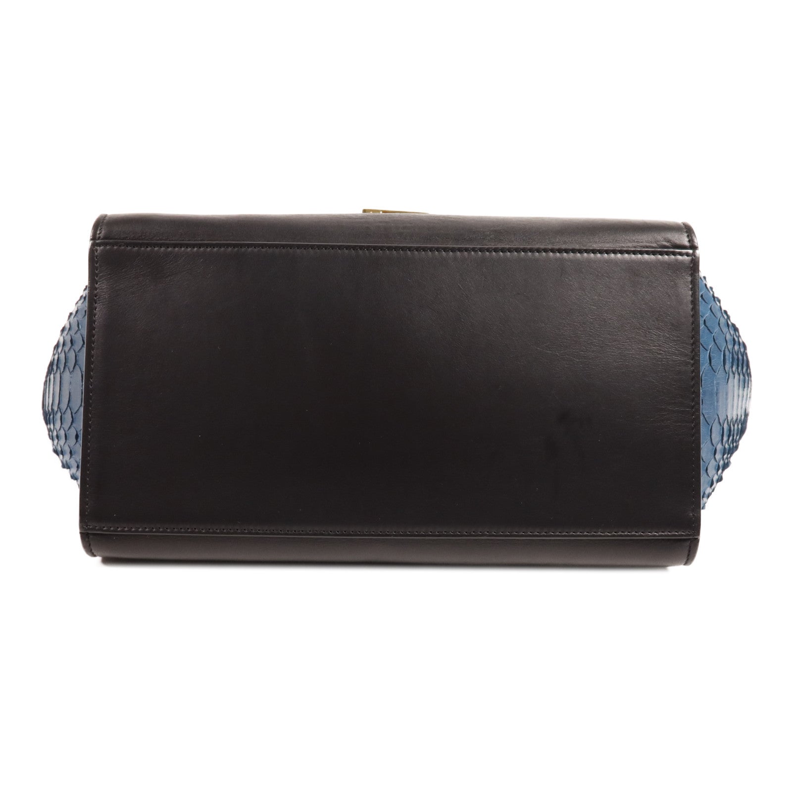 CELINE 牛皮皮革/蛇皮皮革Trapeze Small銀扣手挽肩背兩用袋