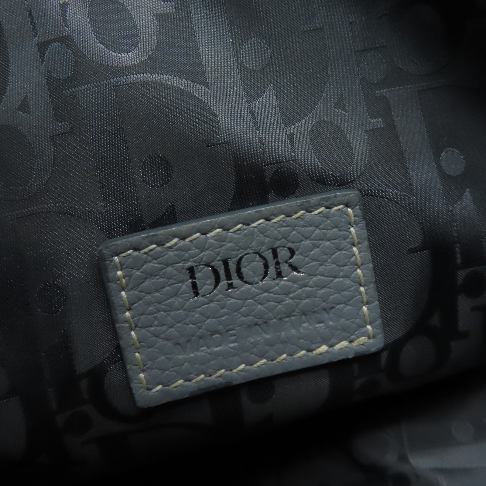 Dior 【清倉大減價】牛皮皮革Saddle Bag銀扣斜孭袋灰藍色