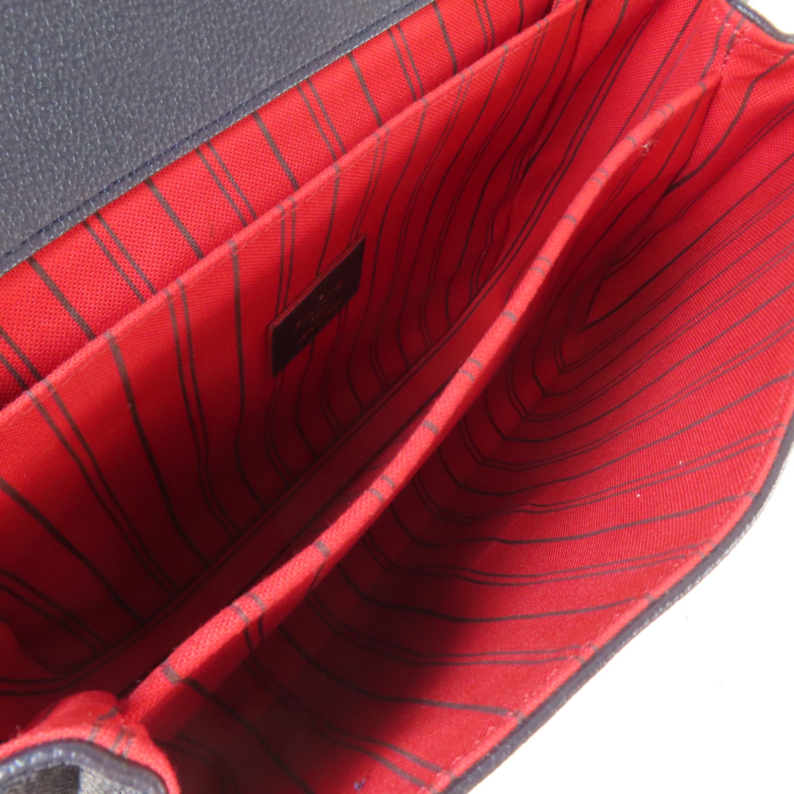 LOUIS VUITTON Monogram Empreinte Pochette Metis金扣手挽肩背兩用袋深藍色