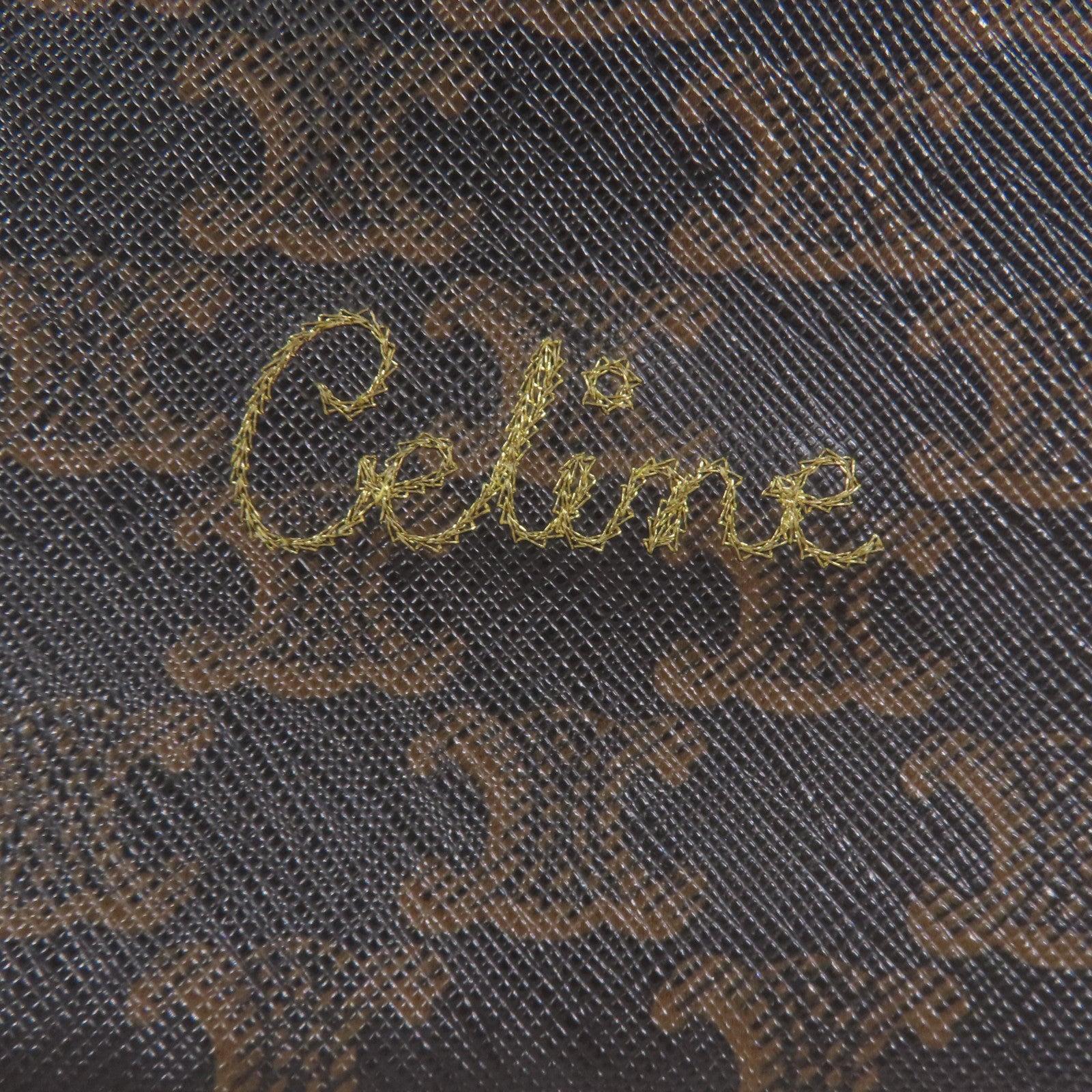 CELINE 塗層帆布Chain Shoulder金扣鏈帶肩背袋