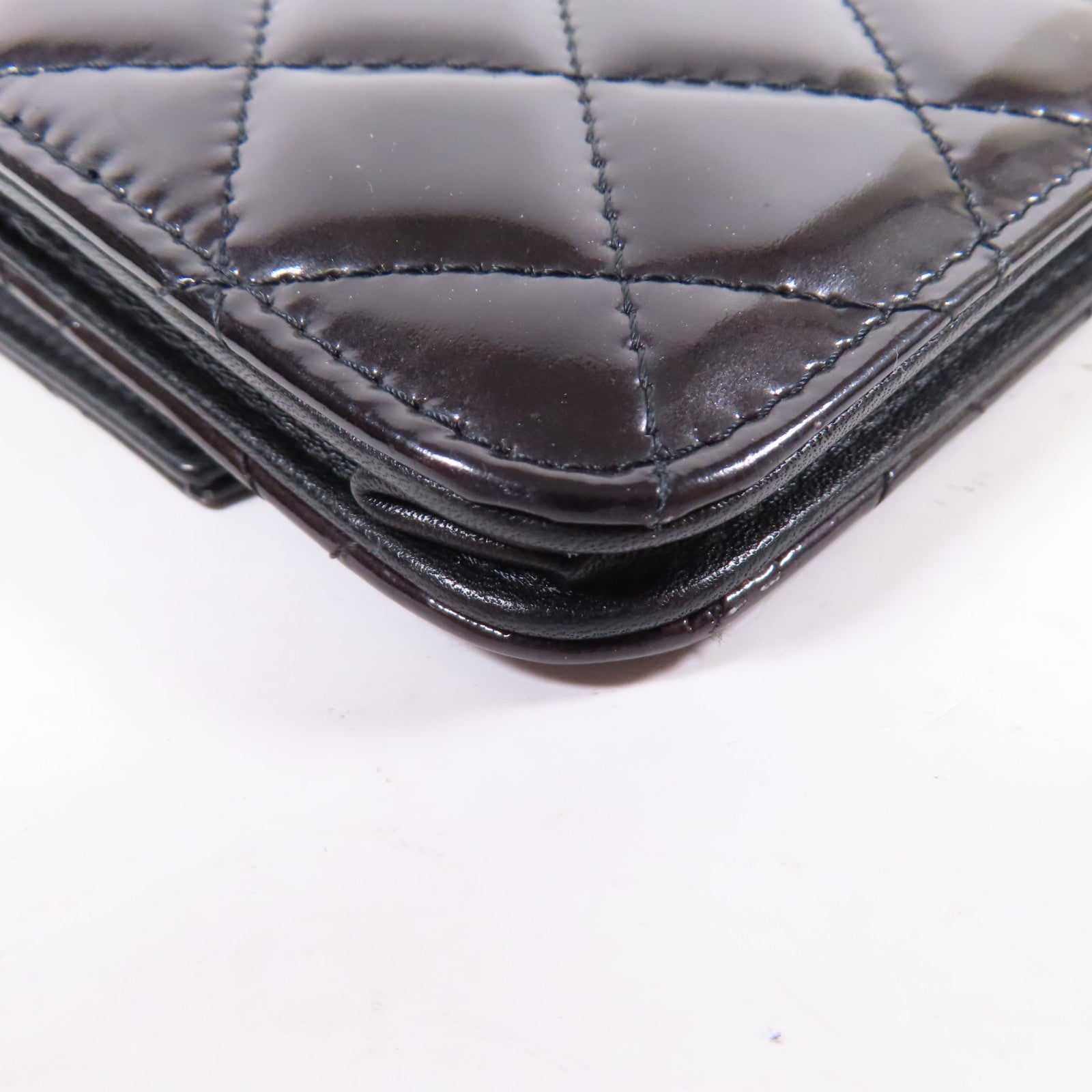 CHANEL 漆皮皮革WOC Wallet On Chain銀扣鏈帶肩背袋