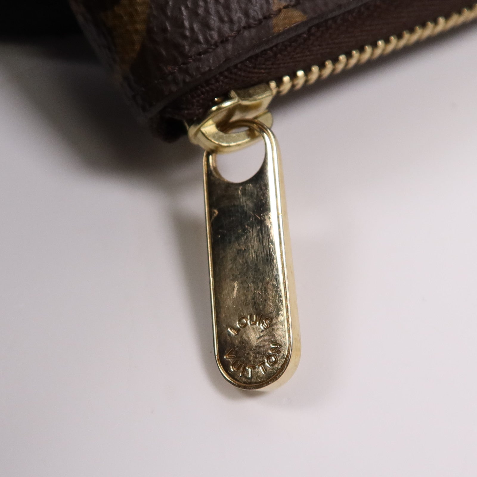LOUIS VUITTON Monogram Zippy Coin Purse金扣零錢包棕色