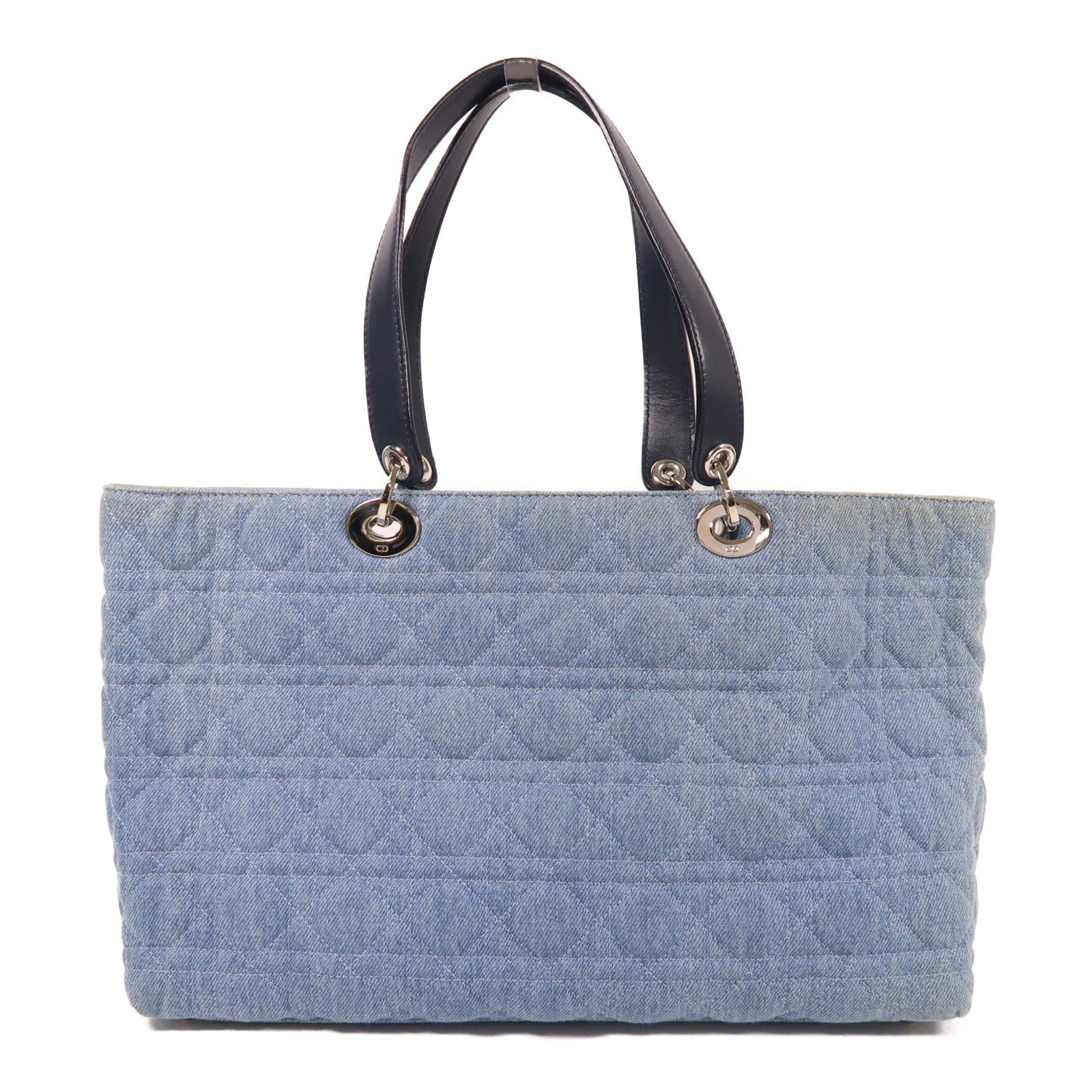 Dior 帆布Tote Bag銀扣肩背袋