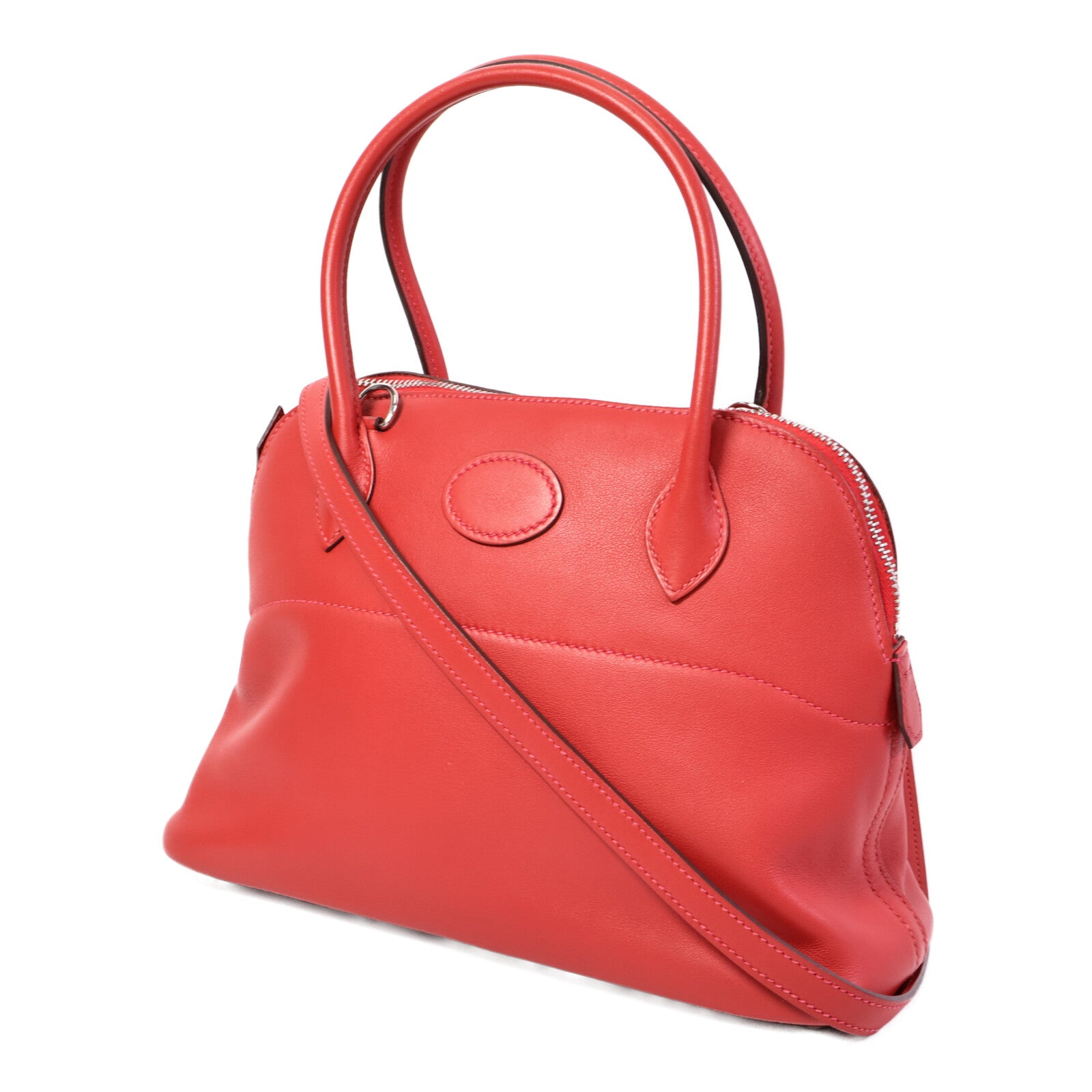 HERMES Swift皮革Bolide 27手挽肩背兩用袋Rouge Tomate