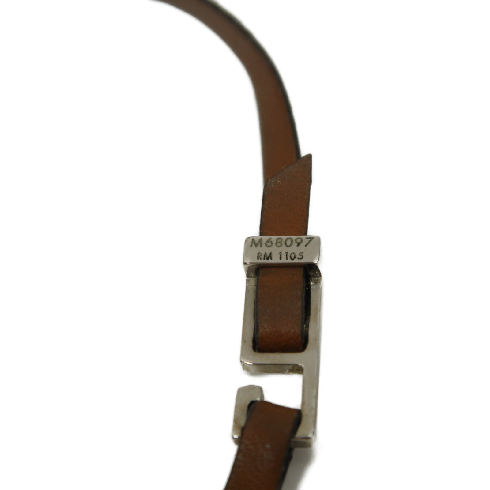 LOUIS VUITTON 牛皮皮革/金屬Travel Key Bracelet金扣手鐲啡色/金色