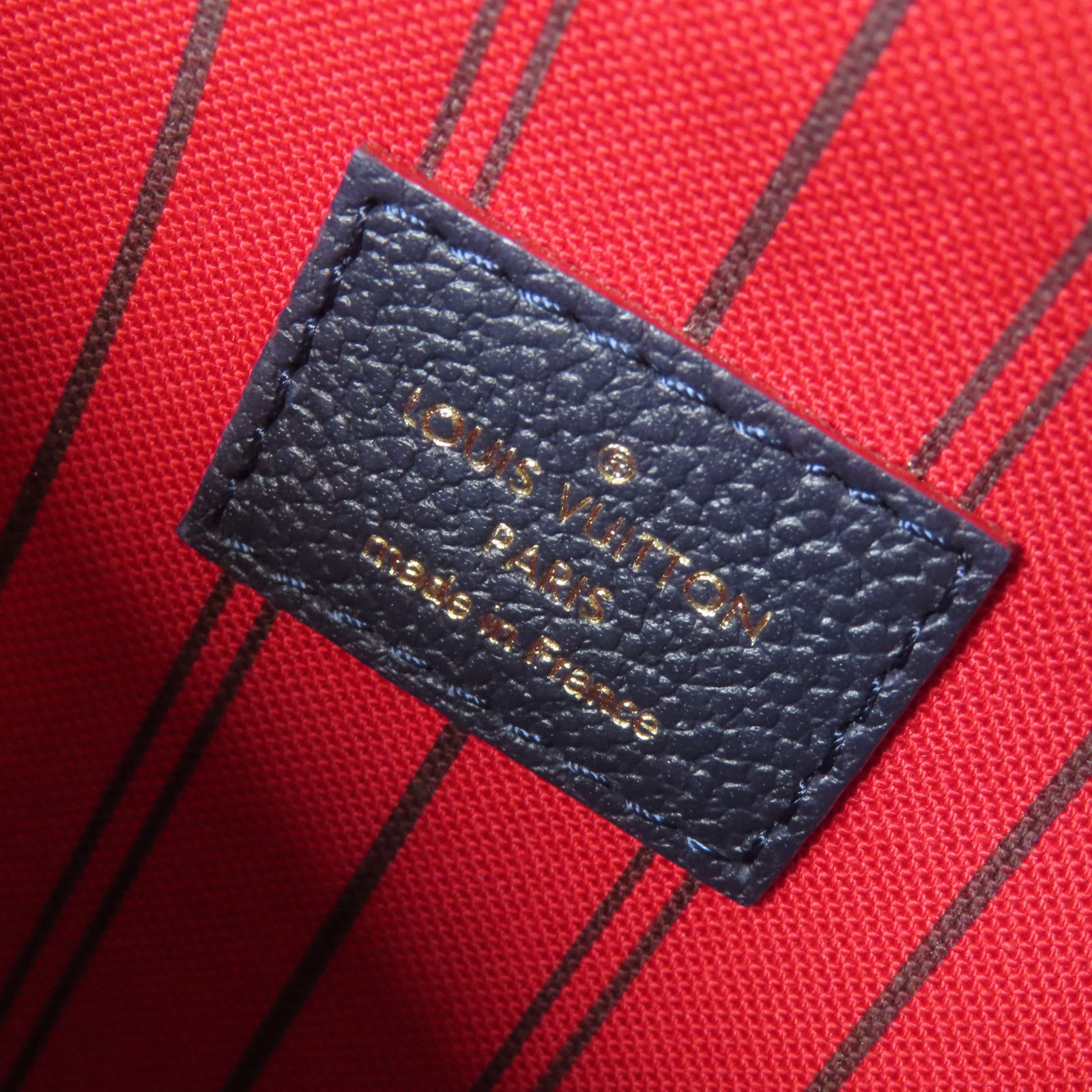 LOUIS VUITTON Monogram Empreinte Pochette Metis金扣手挽肩背兩用袋深藍色