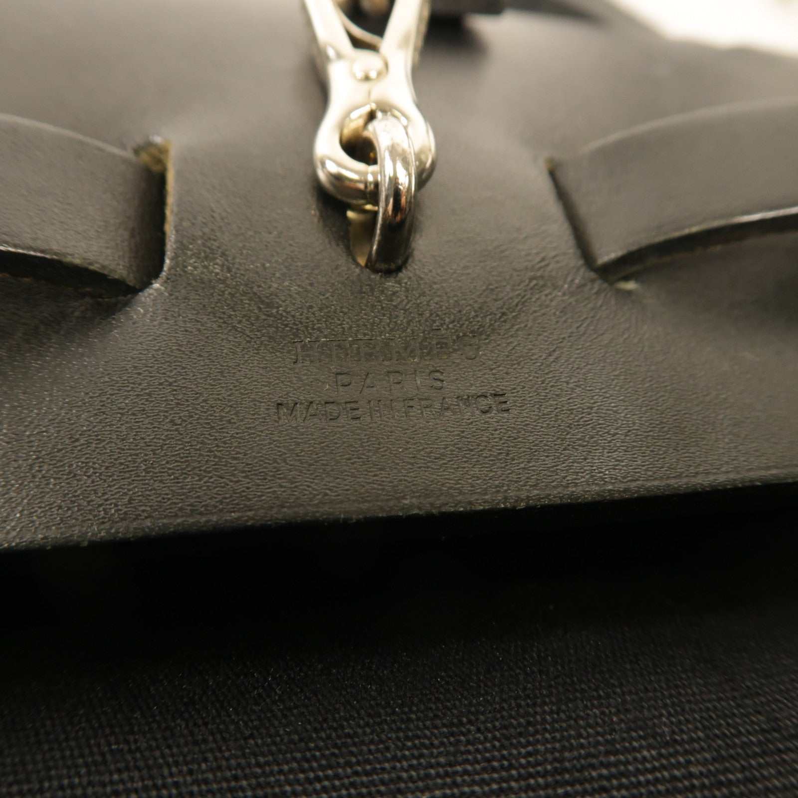 HERMES 帆布Herbag銀扣背包