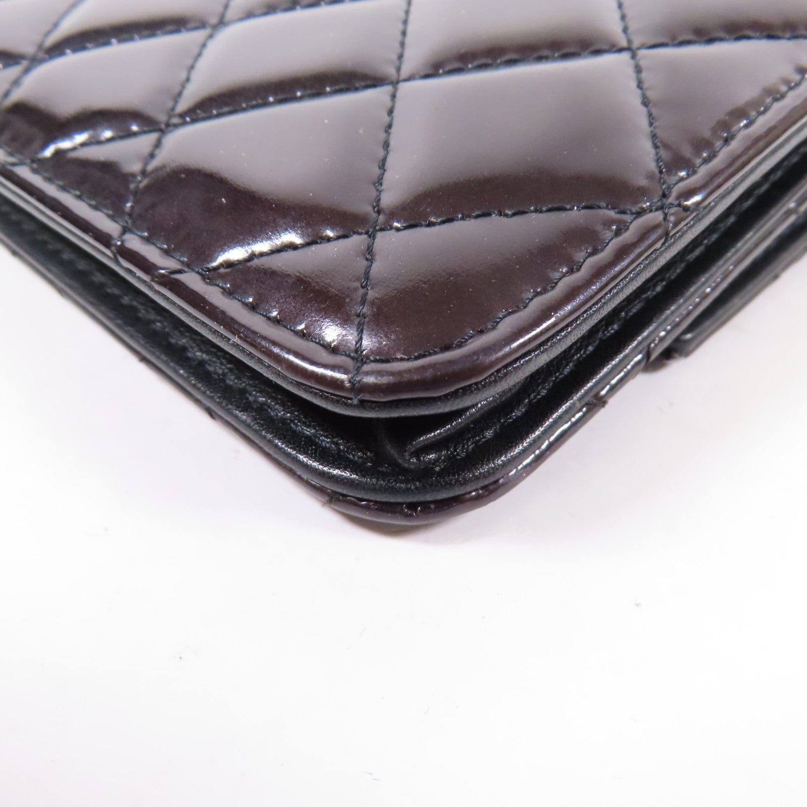 CHANEL 漆皮皮革WOC Wallet On Chain銀扣鏈帶肩背袋