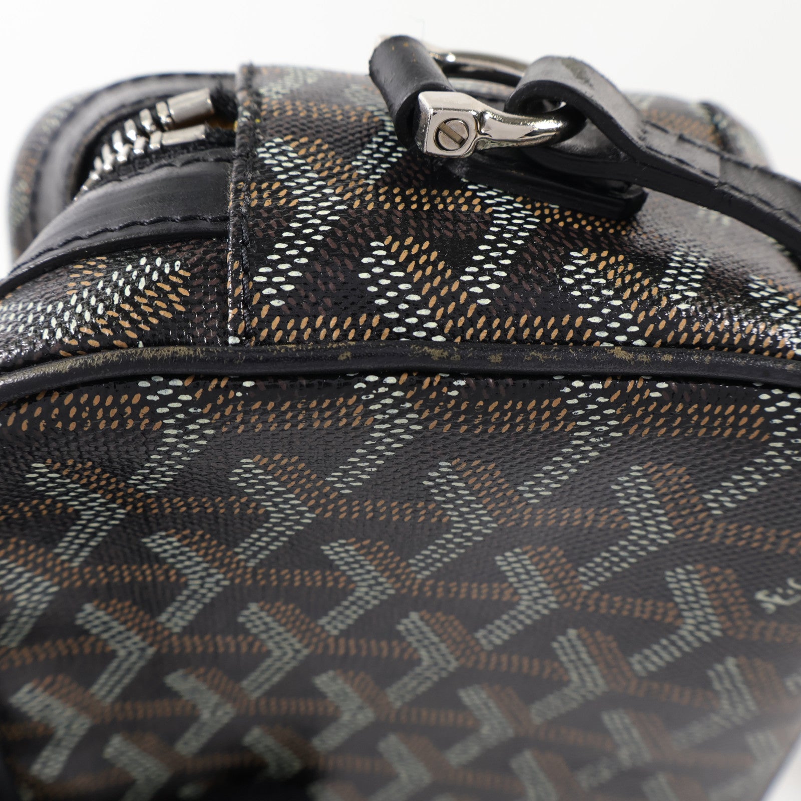 GOYARD 塗層帆布Cap-Vert PM銀扣肩背袋