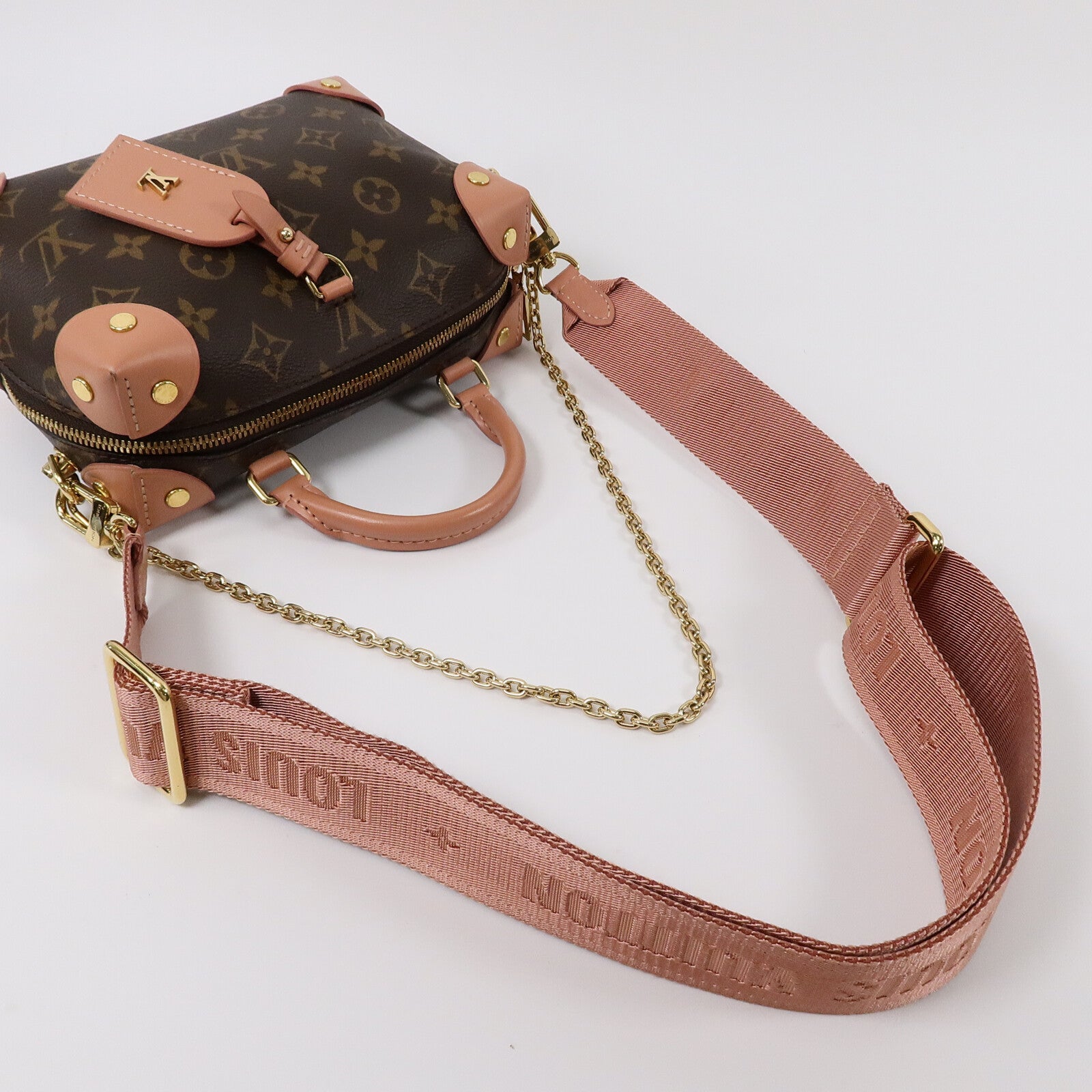 LOUIS VUITTON Monogram Petite Malle Souple手挽肩背兩用袋