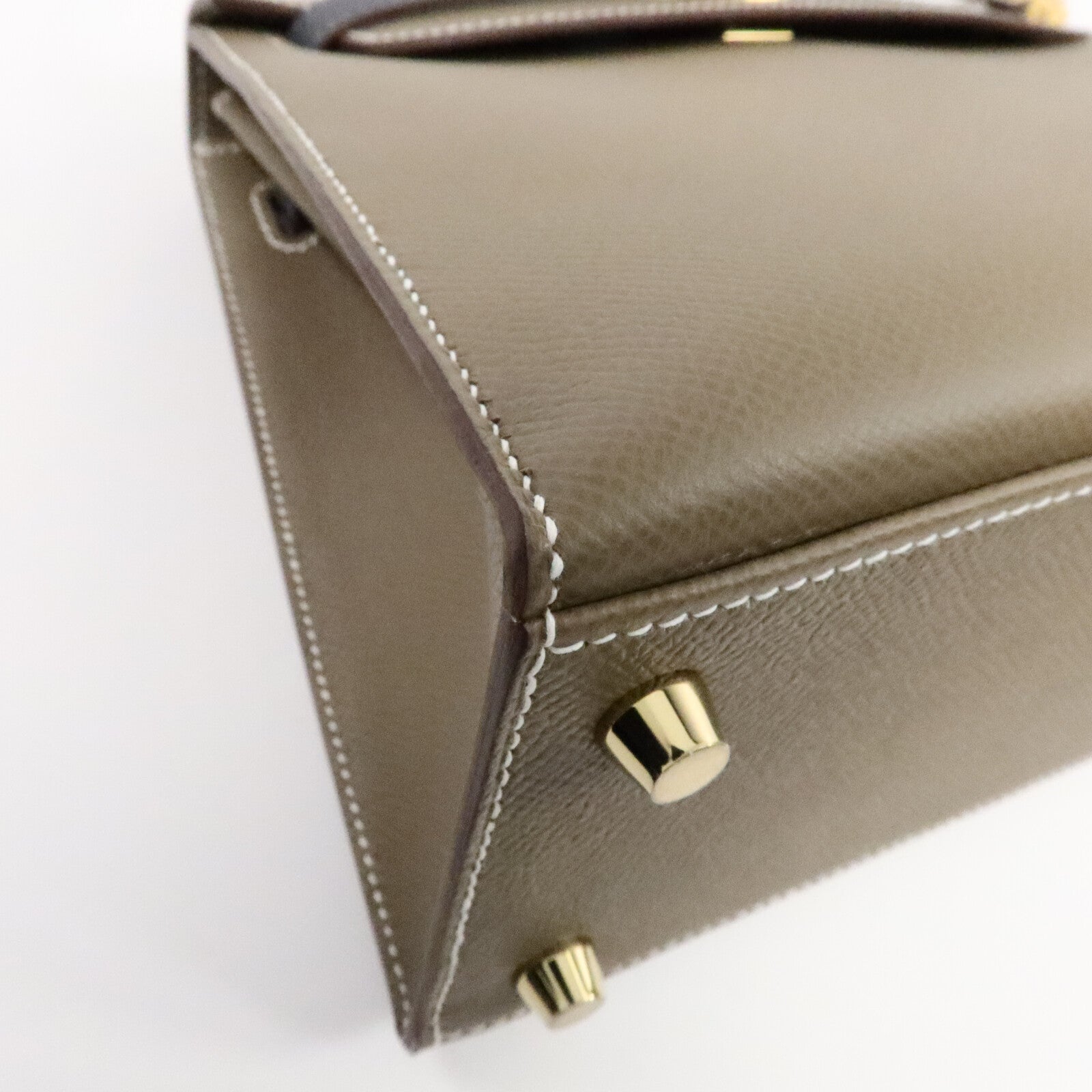 HERMES Epsom皮革Kelly 25手挽肩背兩用袋Etoupe/Ardoise/Noir