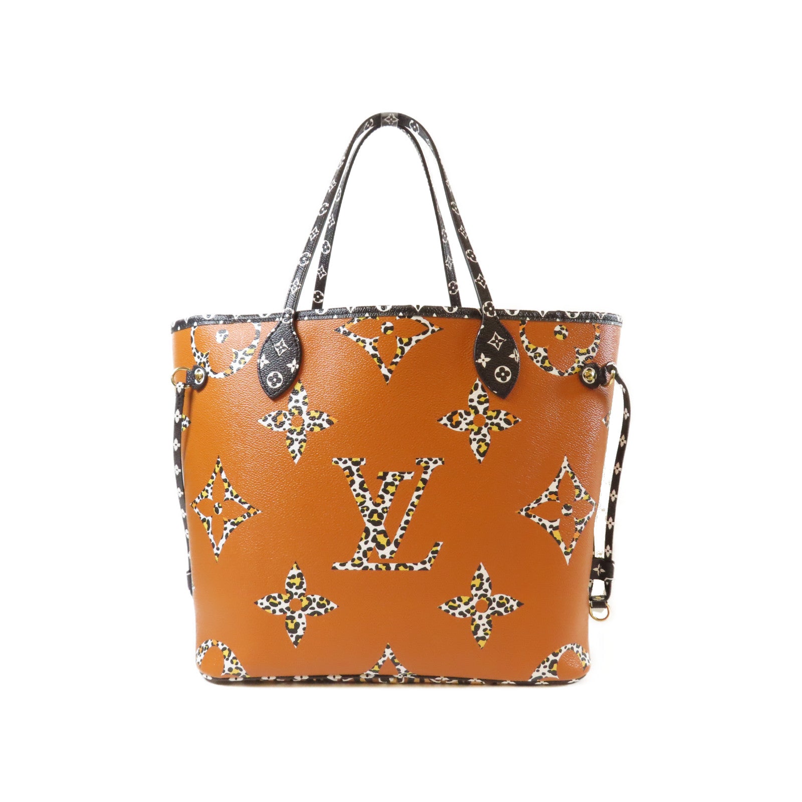 LOUIS VUITTON Monogram Giant Jungle Neverfull MM金扣手挽袋黑色/啡色