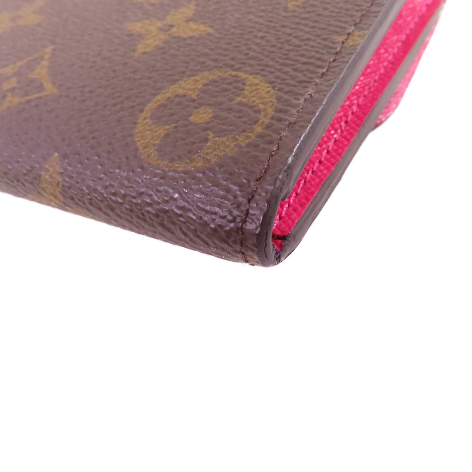 LOUIS VUITTON Monogram Emilie Long wallet金扣長錢包啡色/粉紅色