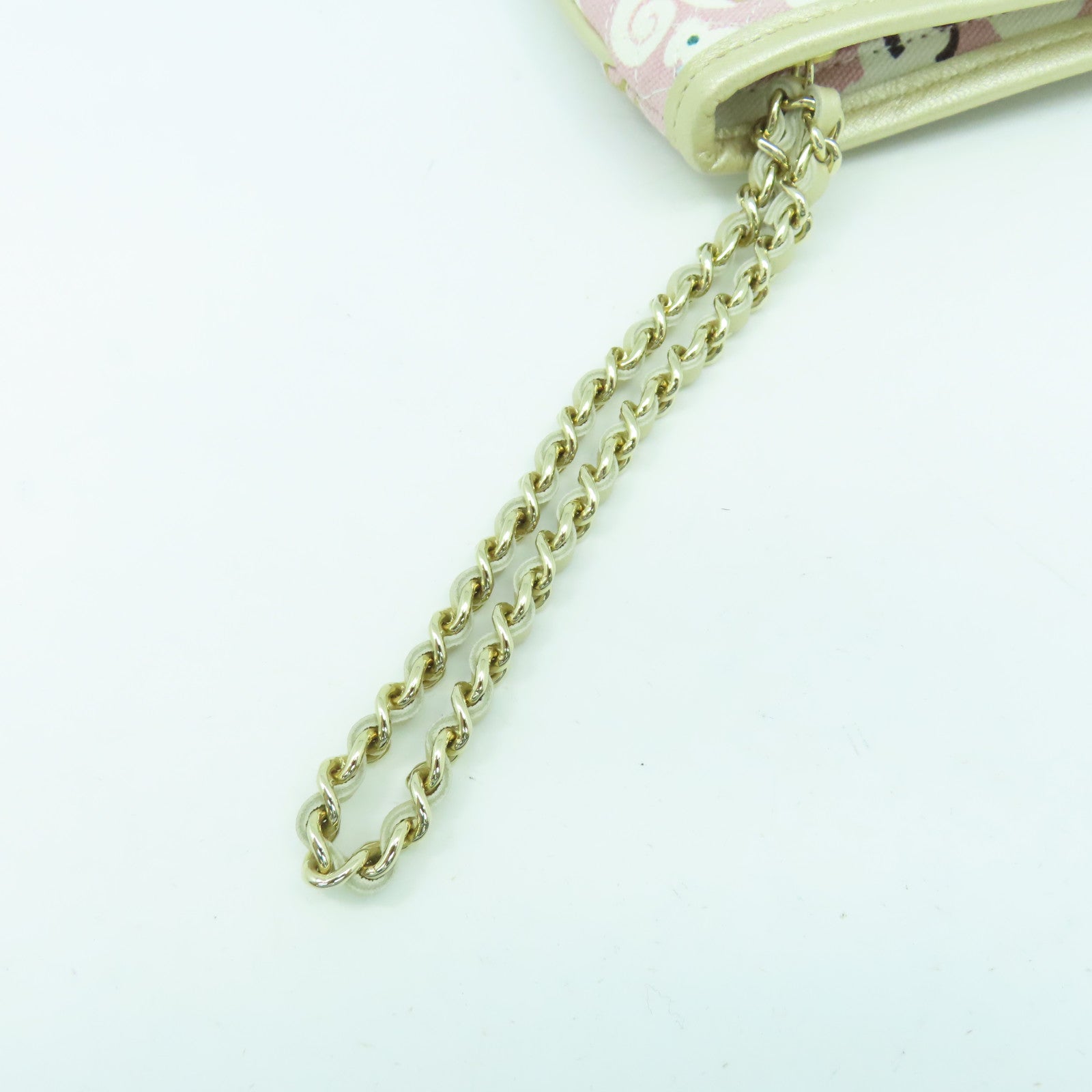 CHANEL 【清倉大減價】菱格帆布Clutch金扣手拿包粉紅色
