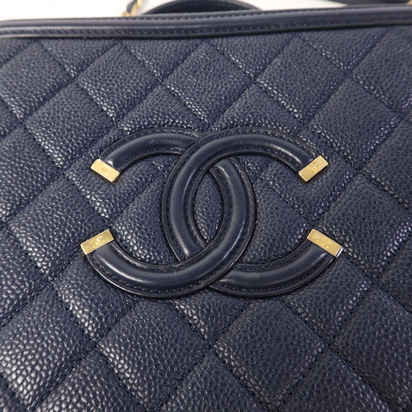 CHANEL 牛皮皮革Vanity Case金扣手挽肩背兩用袋