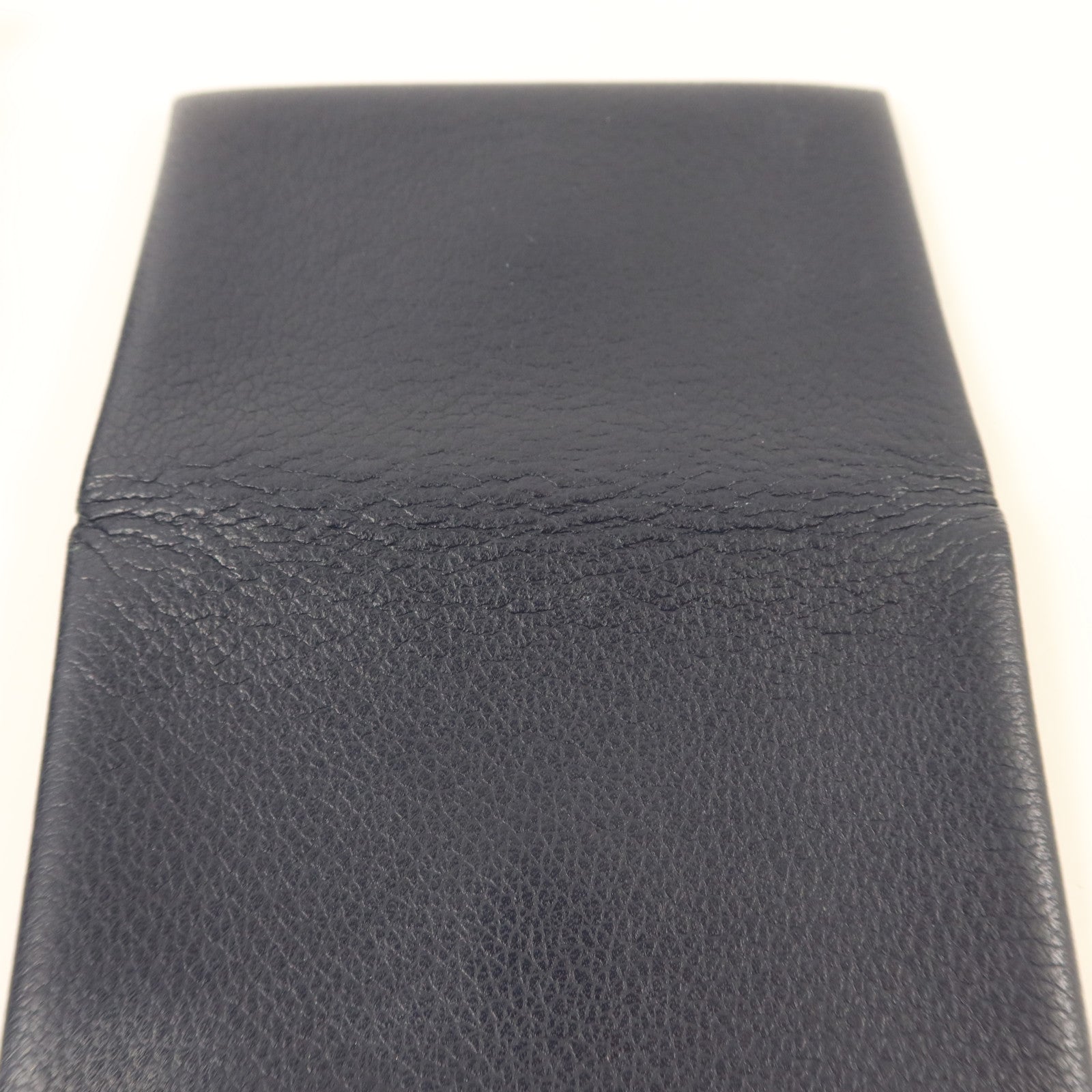 HERMES Evercolor皮革Calvi Card Case銀扣卡片套Bleu Nuit