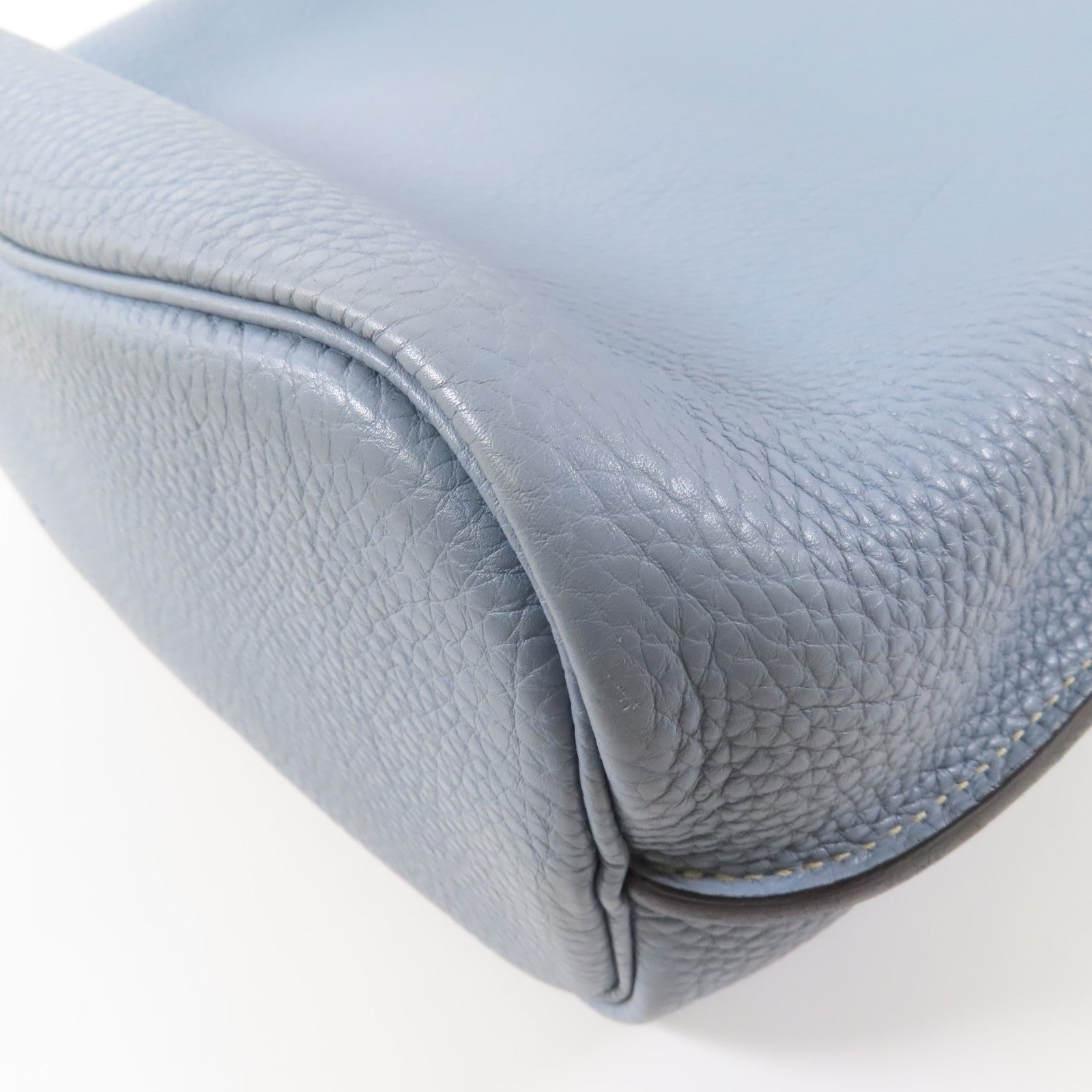 HERMES Clemence皮革So Kelly 26銀扣肩背袋J7 Bleu Lin
