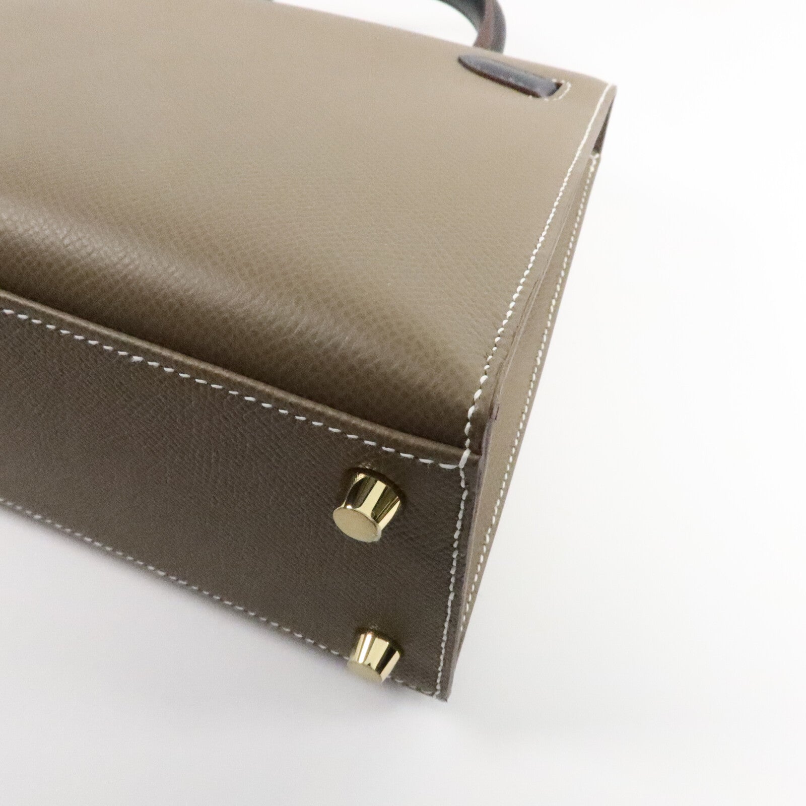 HERMES Epsom皮革Kelly 25手挽肩背兩用袋Etoupe/Ardoise/Noir