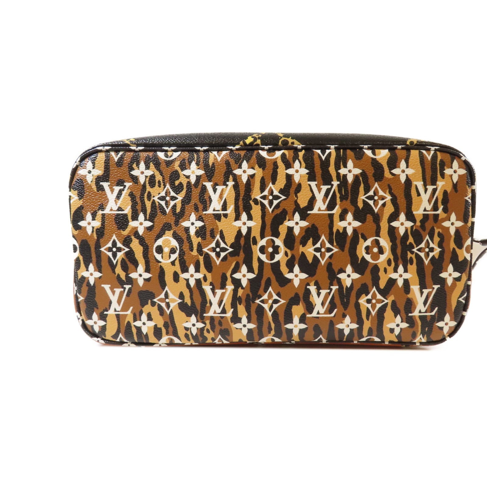 LOUIS VUITTON Monogram Giant Jungle Neverfull MM金扣手挽袋黑色/啡色