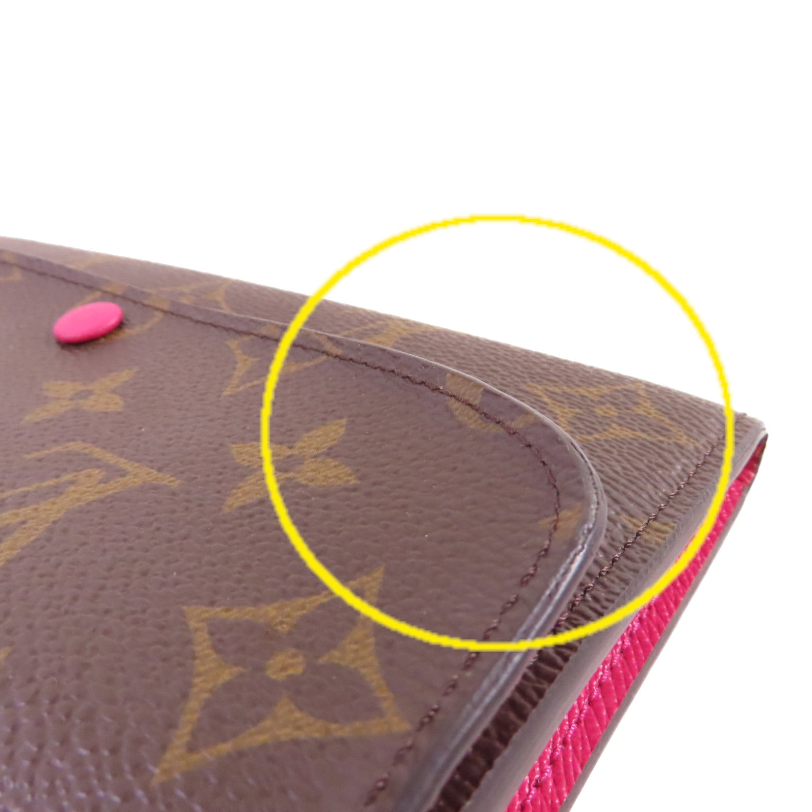 LOUIS VUITTON Monogram Emilie Long wallet金扣長錢包啡色/粉紅色