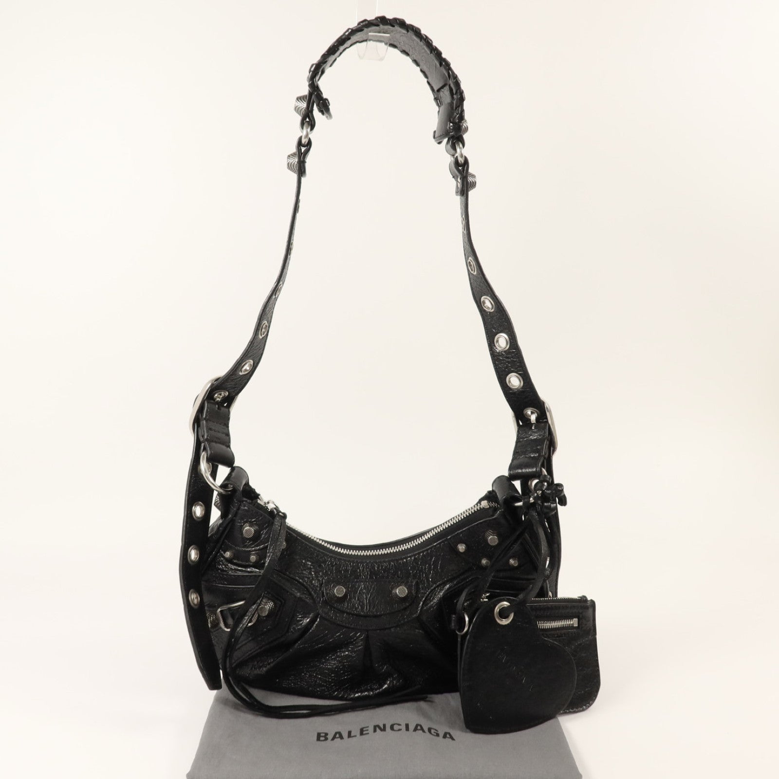 BALENCIAGA 牛皮皮革Le Cagole XS銀扣手挽肩背兩用袋