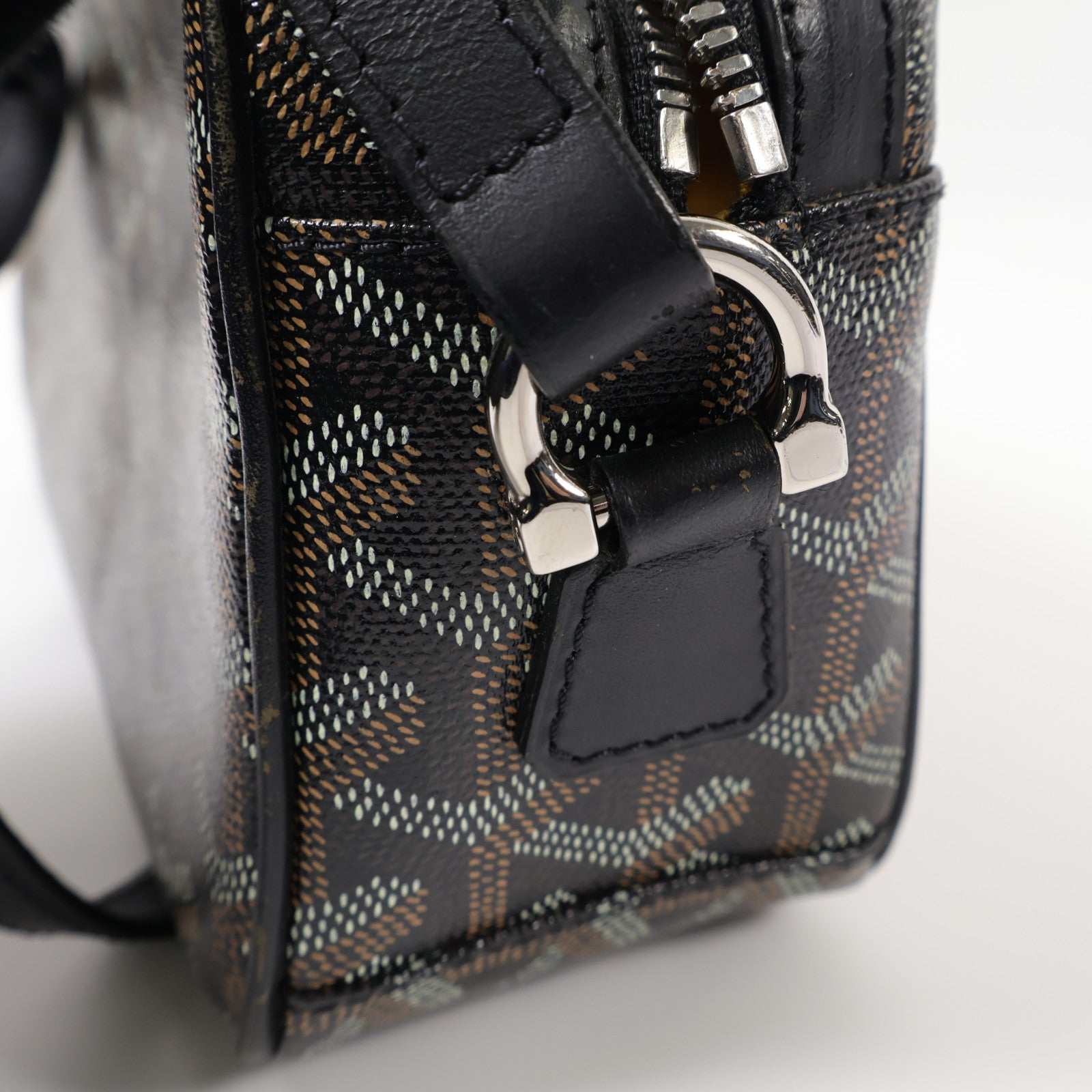GOYARD 塗層帆布Cap-Vert PM銀扣肩背袋