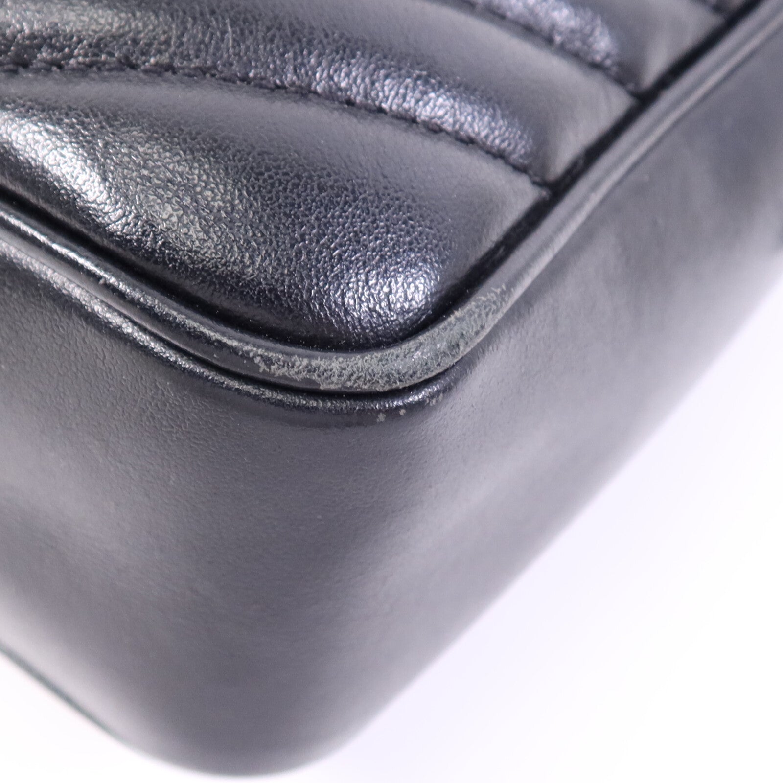 SAINT LAURENT 牛皮皮革Mini Lou金扣肩背袋