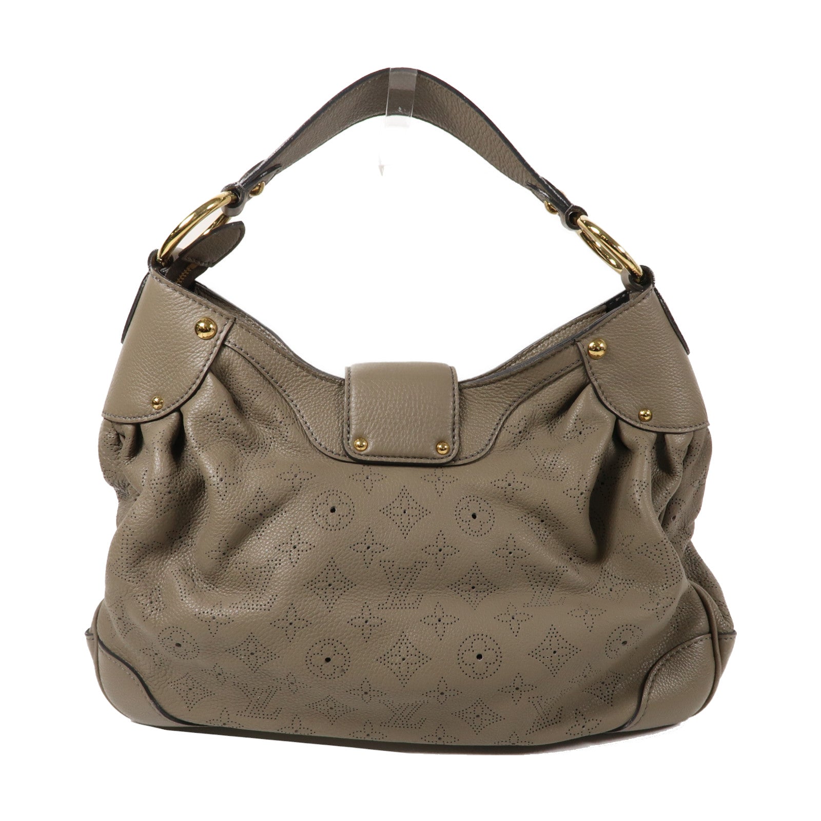 LOUIS VUITTON Mahina Solar PM金扣肩背袋灰褐色