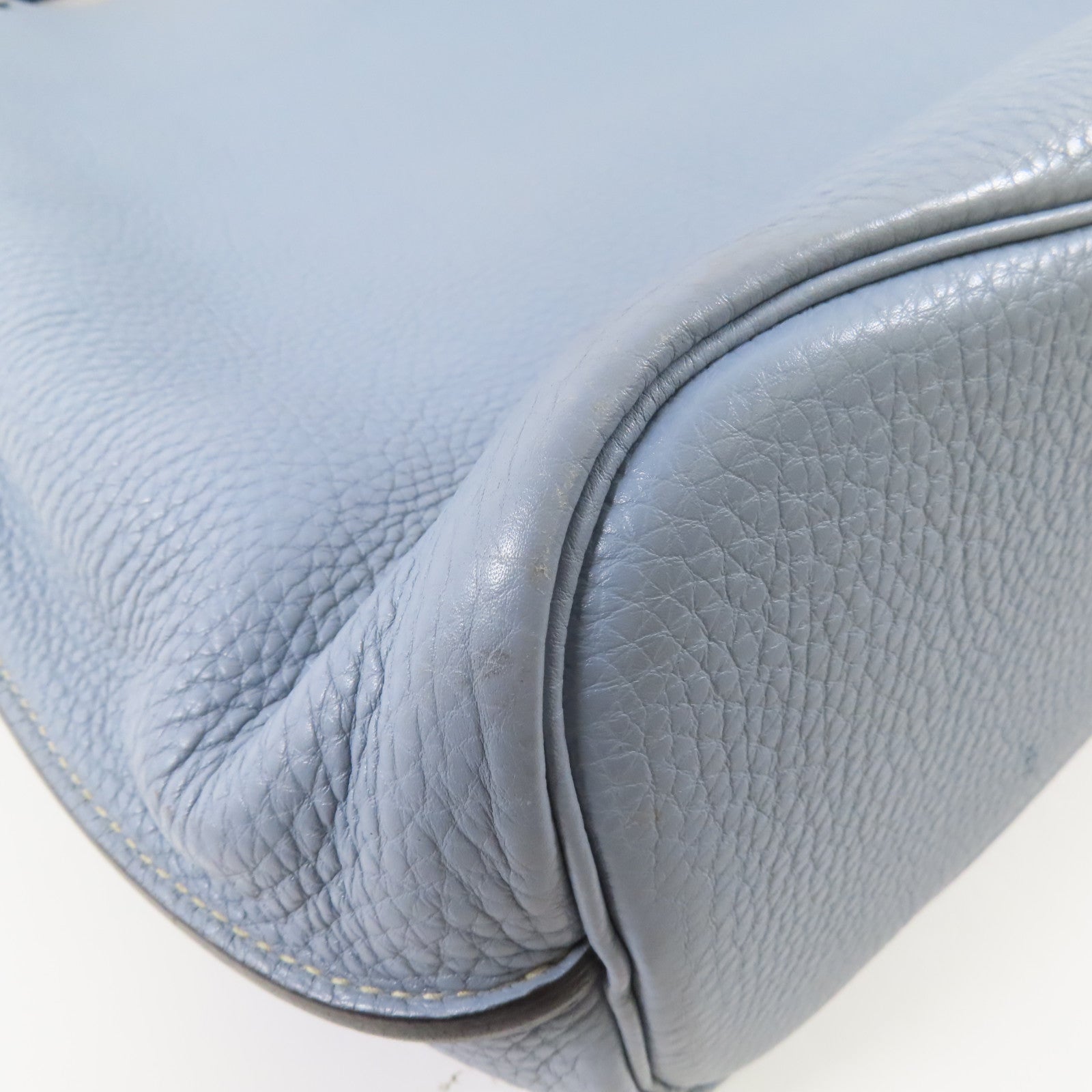 HERMES Clemence皮革So Kelly 26銀扣肩背袋J7 Bleu Lin
