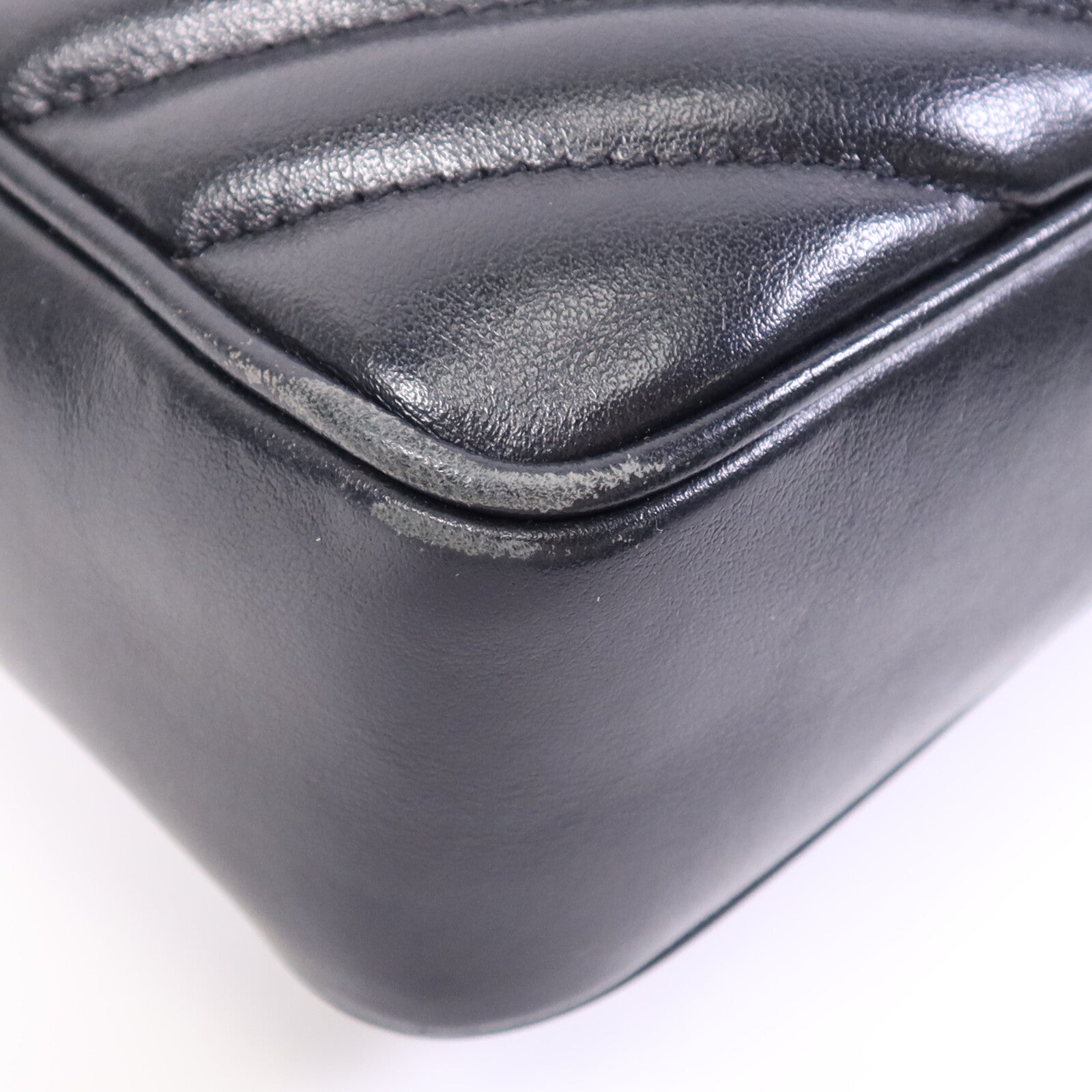 SAINT LAURENT 牛皮皮革Mini Lou金扣肩背袋