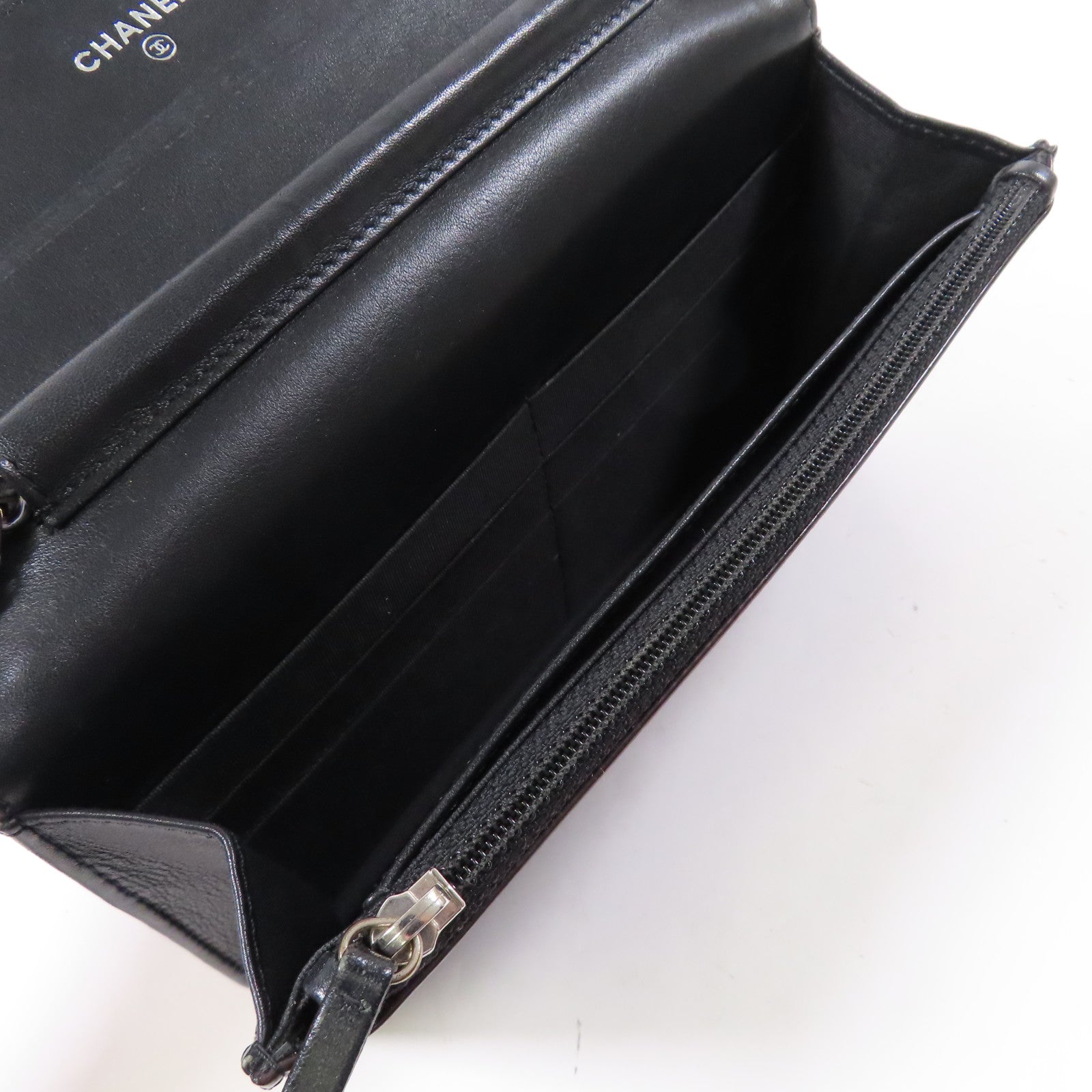 CHANEL 漆皮皮革WOC Wallet On Chain銀扣鏈帶肩背袋