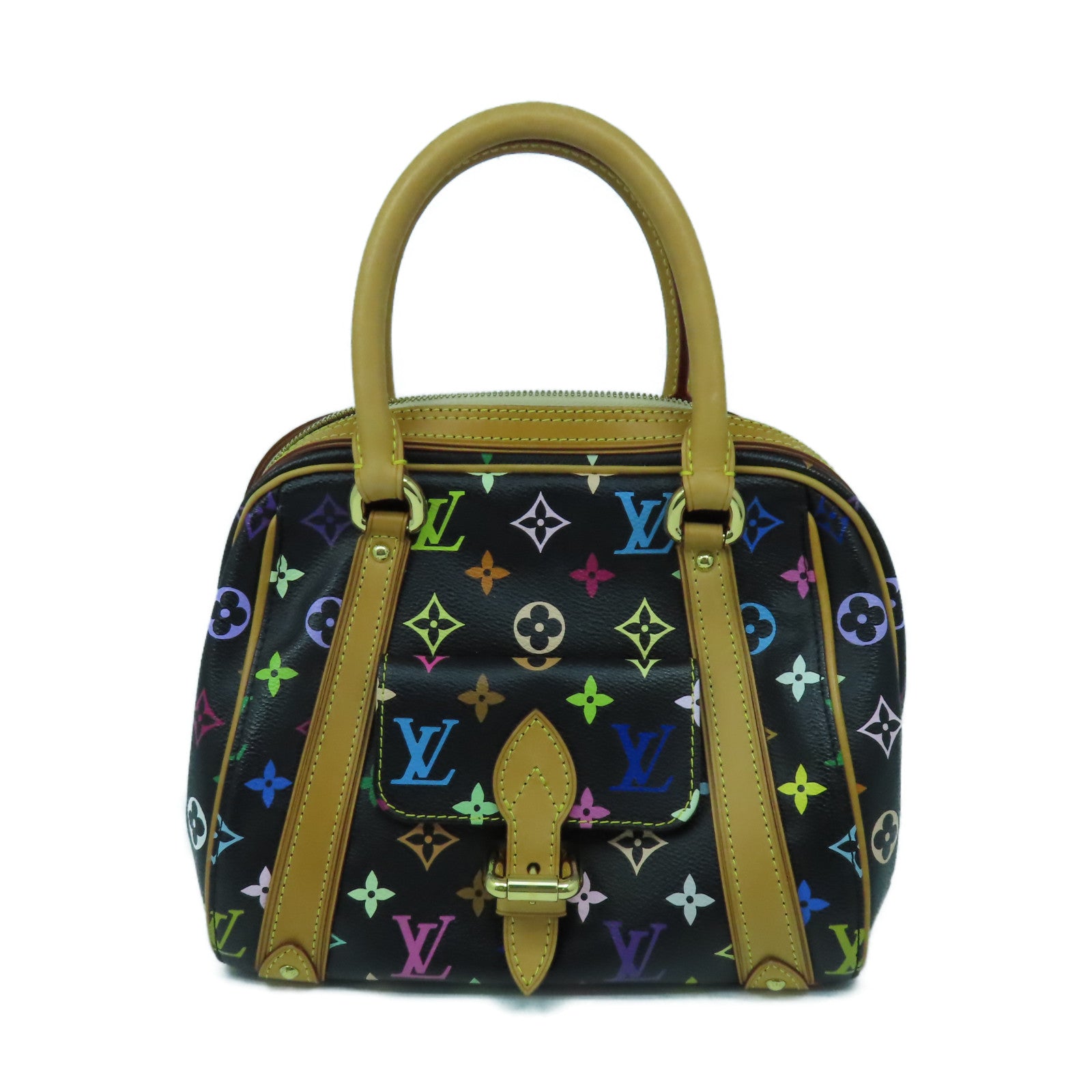 LOUIS VUITTON 【激減優惠】Monogram Multicolore Priscilla金扣手挽袋黑色