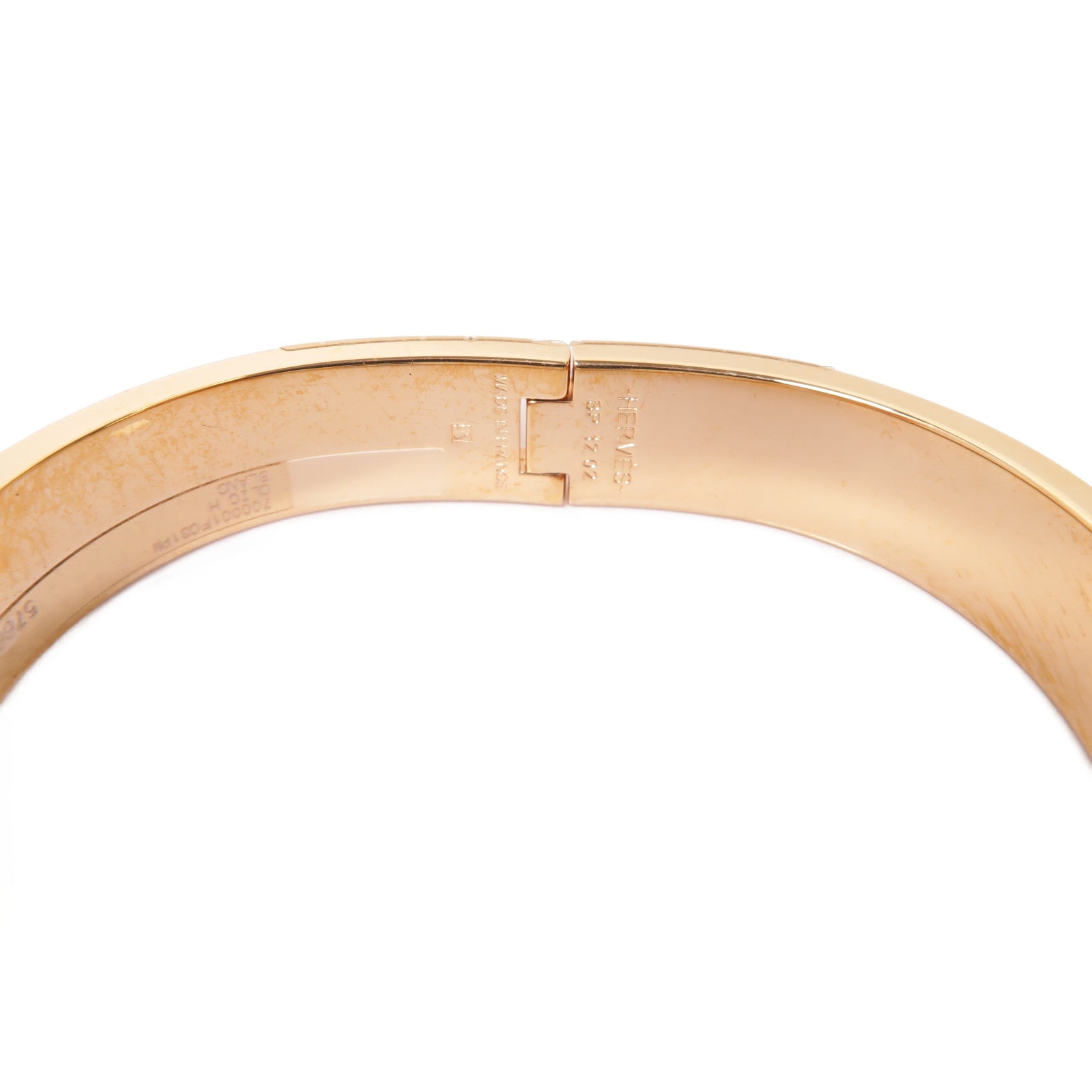 HERMES 琺瑯/金屬Clic H Bracelet手鐲白色