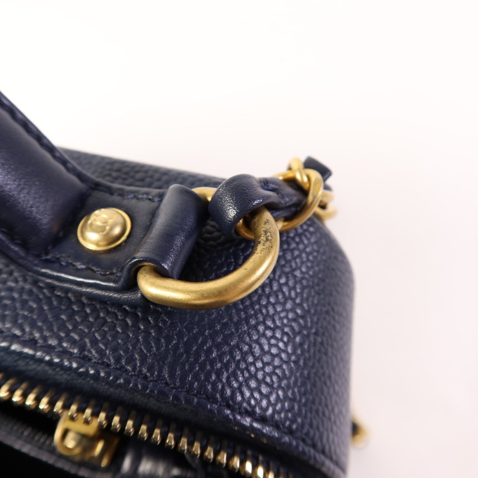 CHANEL 牛皮皮革Vanity Case金扣手挽肩背兩用袋