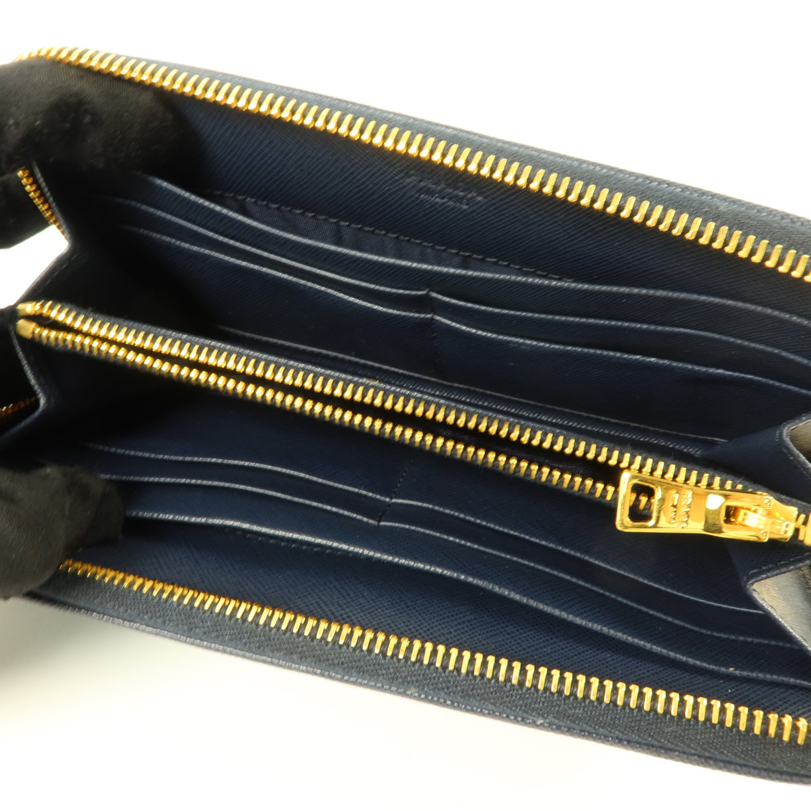 PRADA Saffiano皮革Zipper Long Wallet金扣長錢包