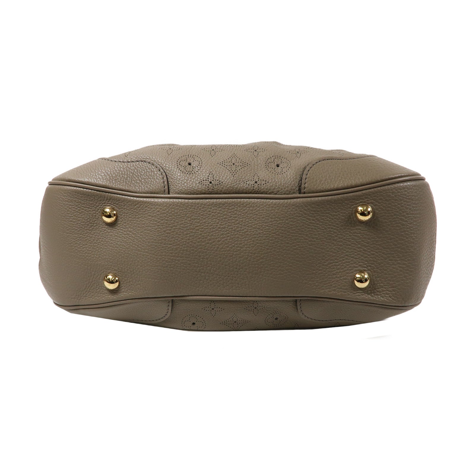 LOUIS VUITTON Mahina Solar PM金扣肩背袋灰褐色