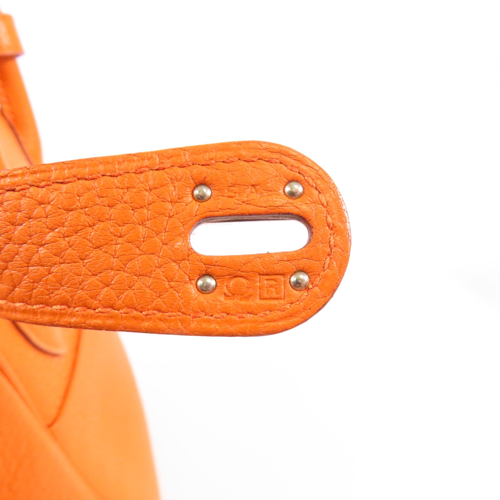 HERMES 【激減優惠】Clemence皮革Lindy 30銀扣手挽肩背兩用袋Orange