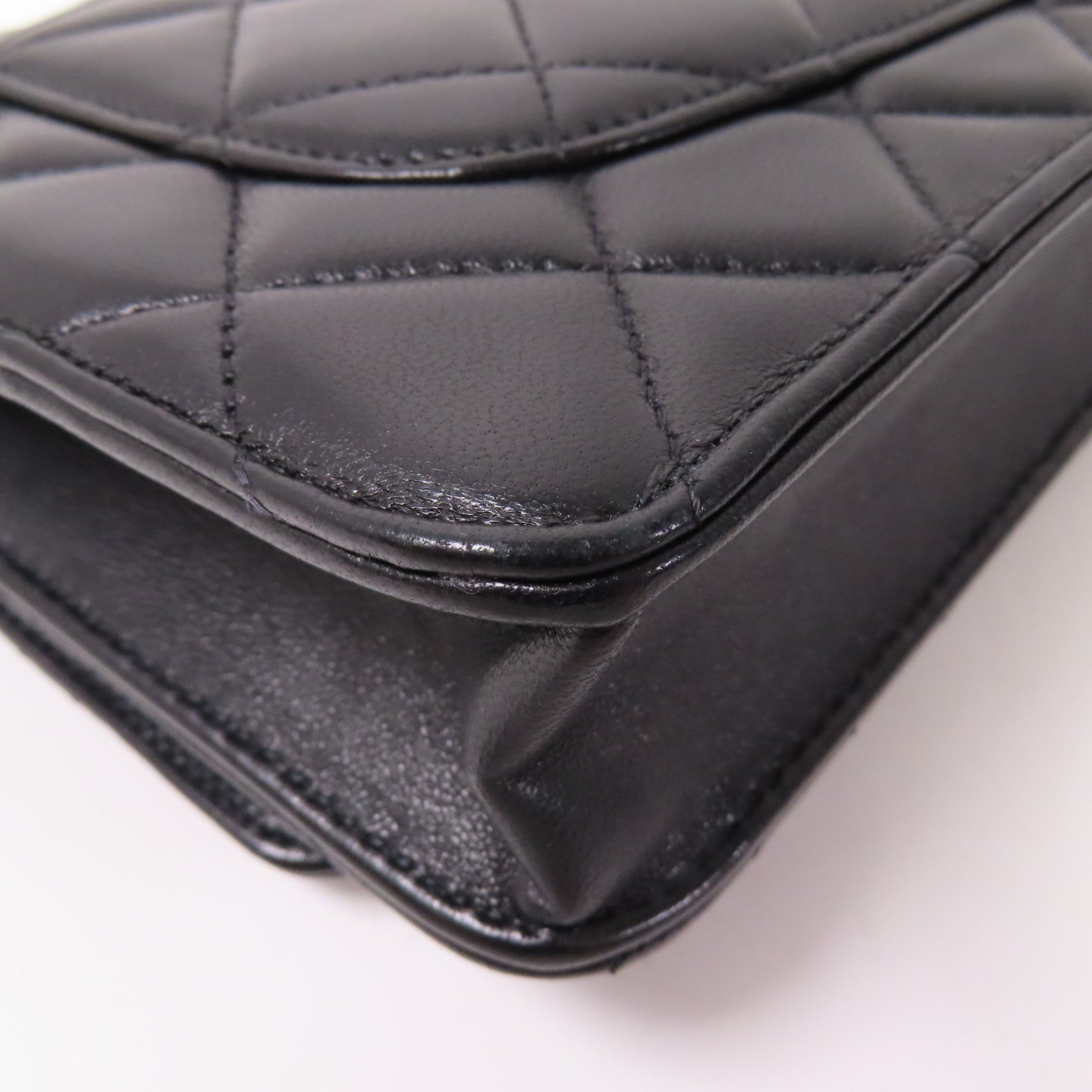 CHANEL 羊皮皮革Wallet On Chain金扣鏈帶肩背袋
