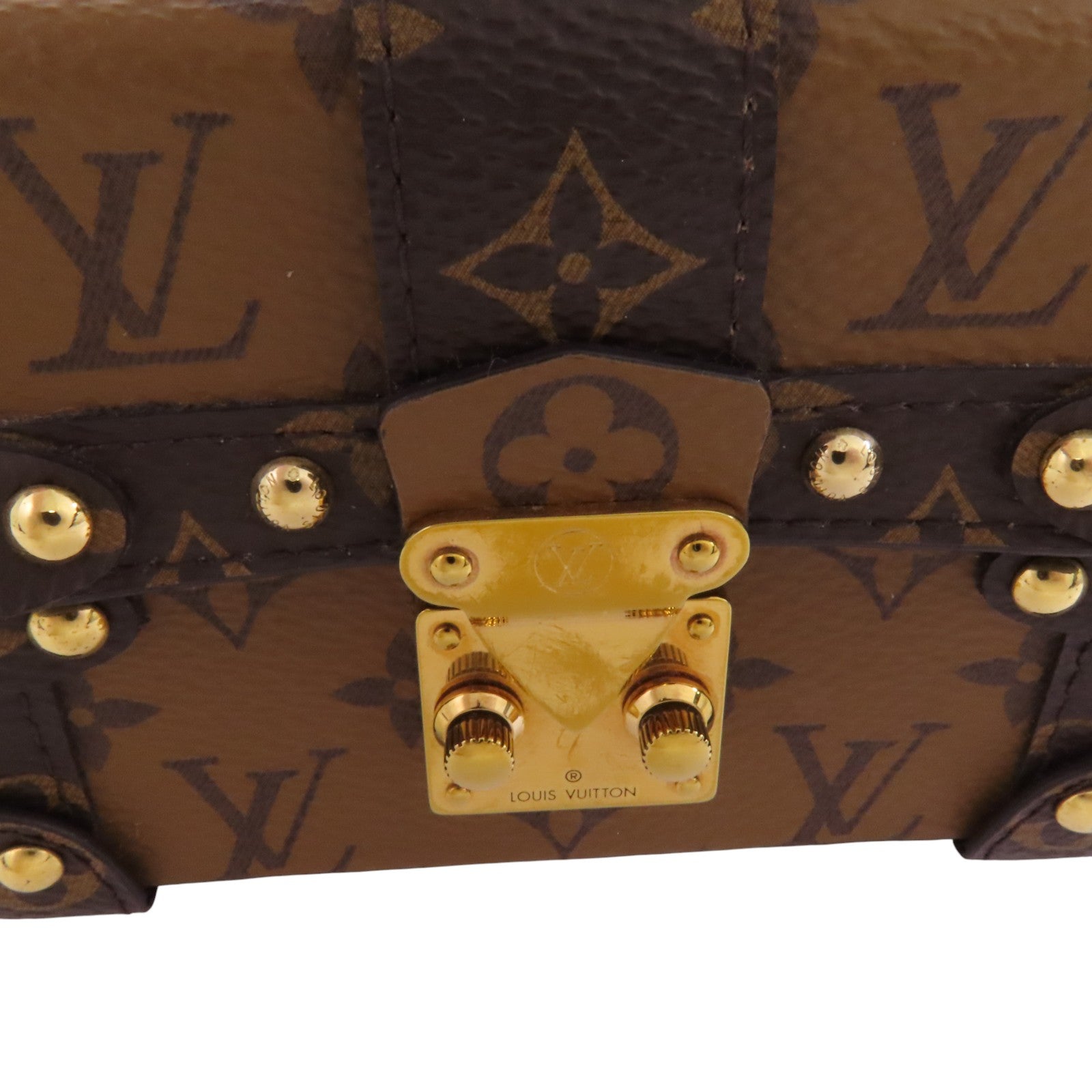 LOUIS VUITTON Monogram Mini Essential Trunk金扣鏈帶肩背袋