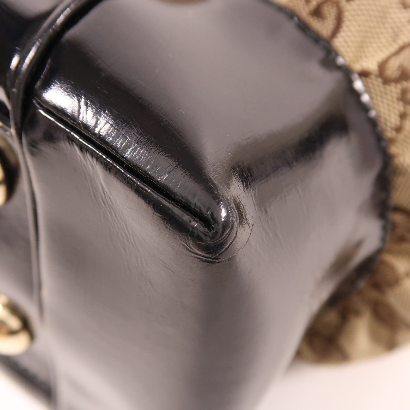 GUCCI 帆布Shoulder Bag金扣肩背袋