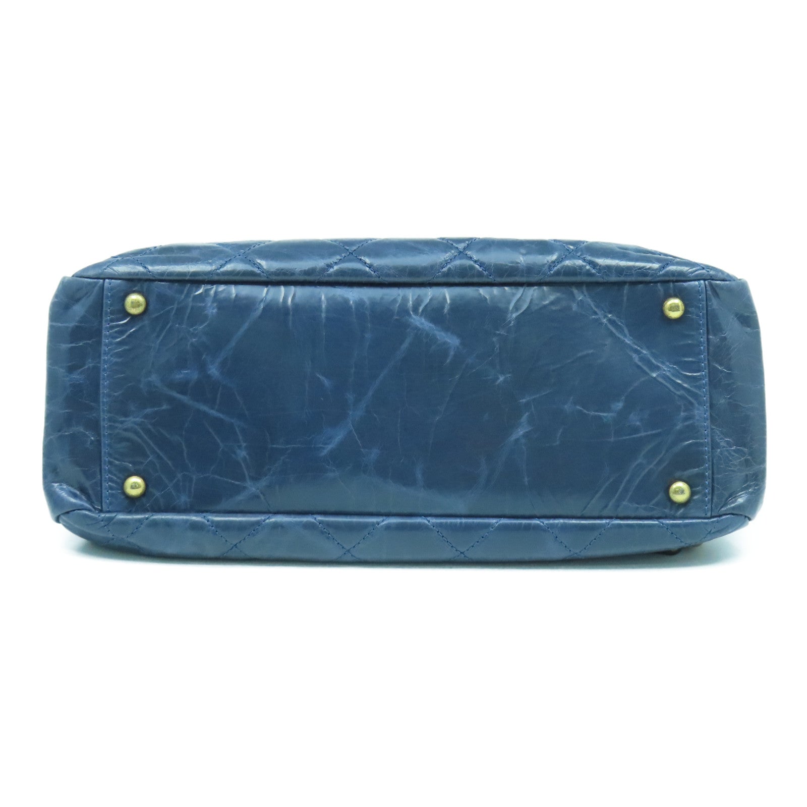 CHANEL 【清倉大減價】菱格牛皮皮革Shoulder Bag金扣肩背袋藍色