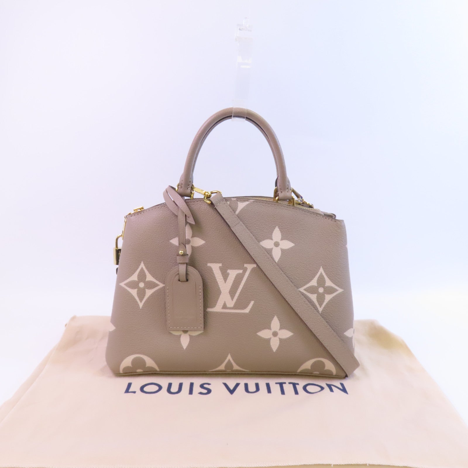 LOUIS VUITTON Monogram Empreinte Petit Palais PM金扣手挽肩背兩用袋