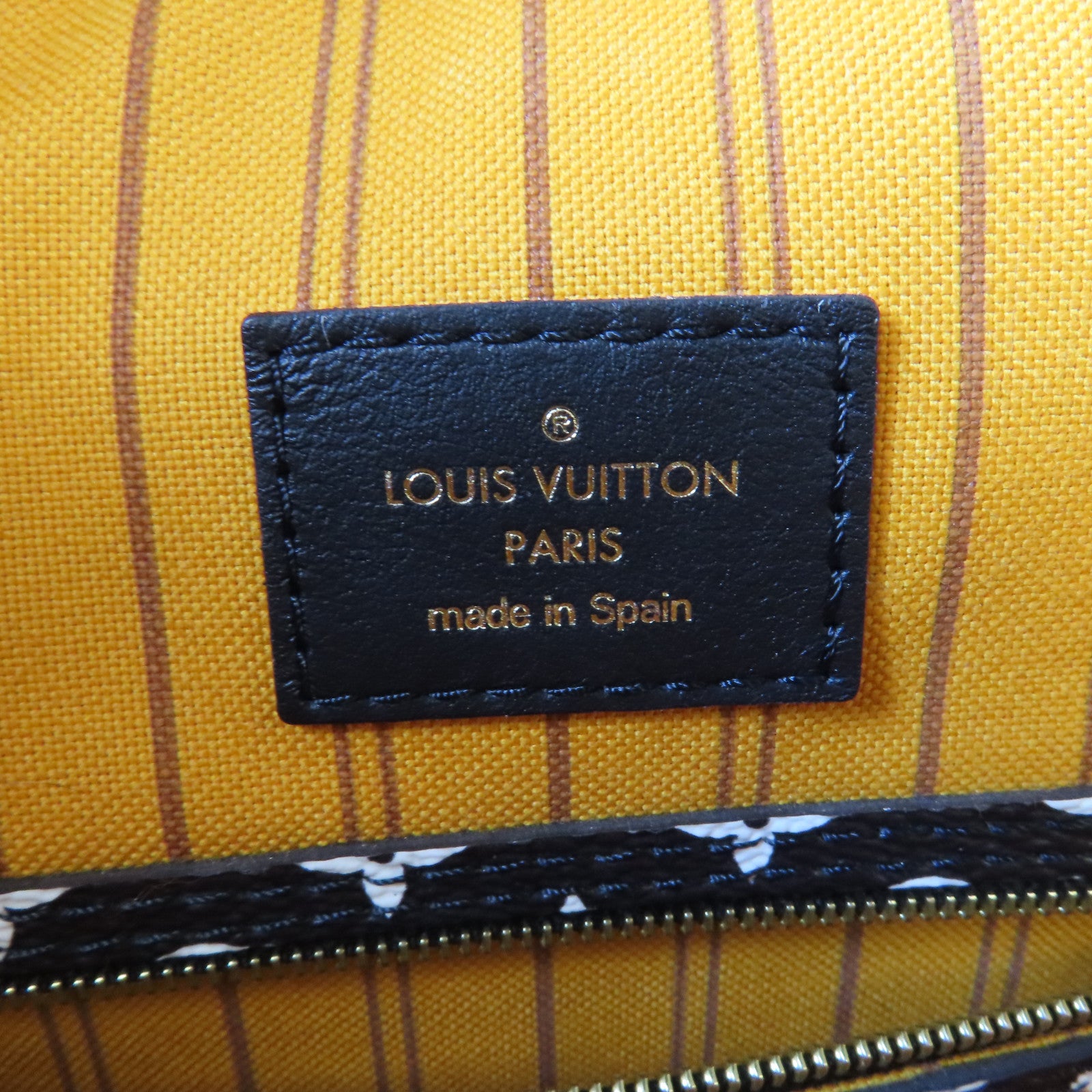 LOUIS VUITTON Monogram Giant Jungle Neverfull MM金扣手挽袋黑色/啡色