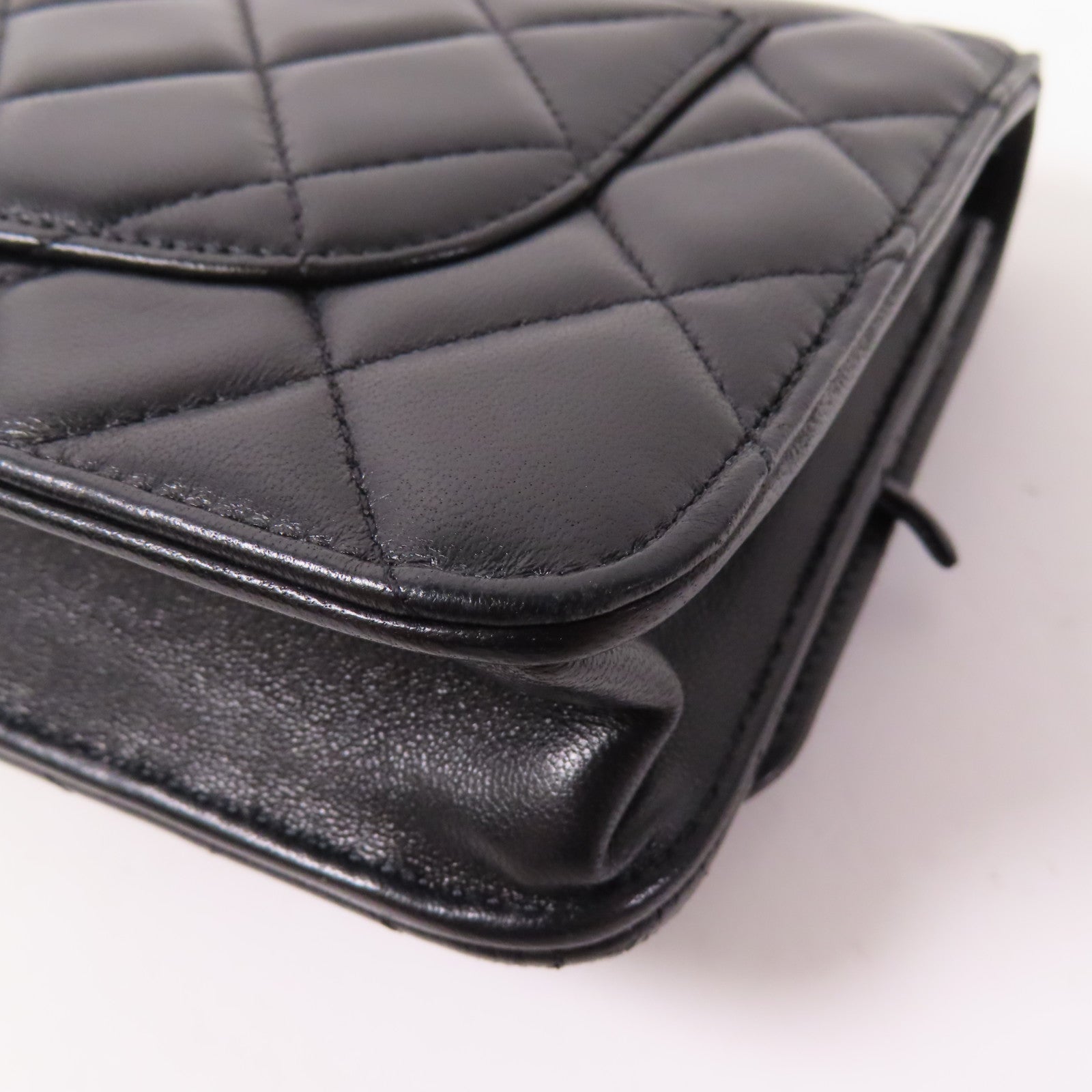 CHANEL 羊皮皮革Wallet On Chain金扣鏈帶肩背袋