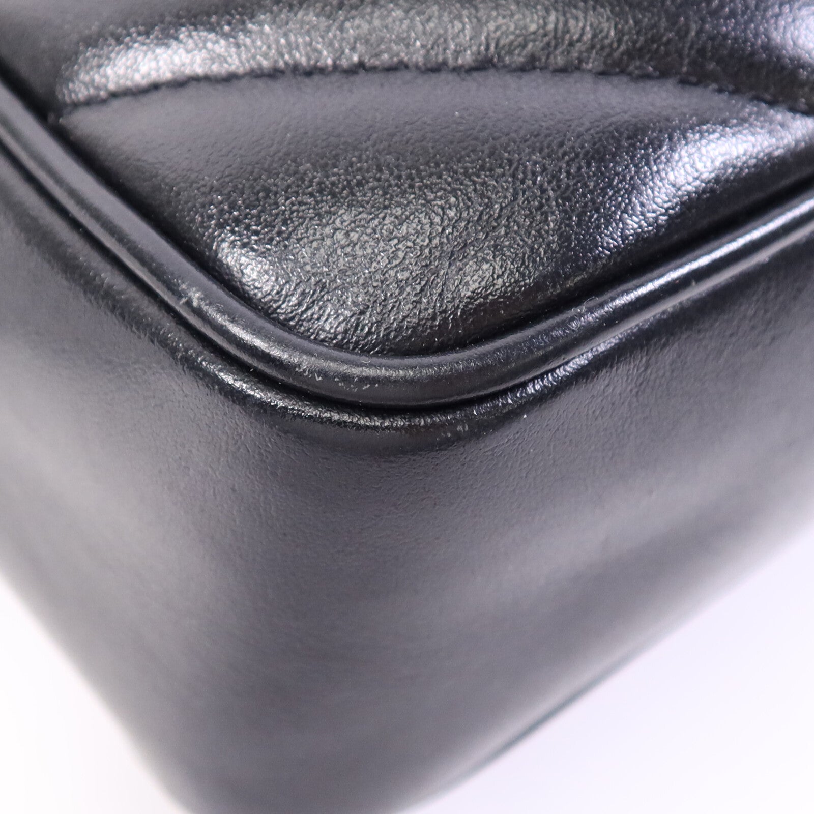 SAINT LAURENT 牛皮皮革Mini Lou金扣肩背袋